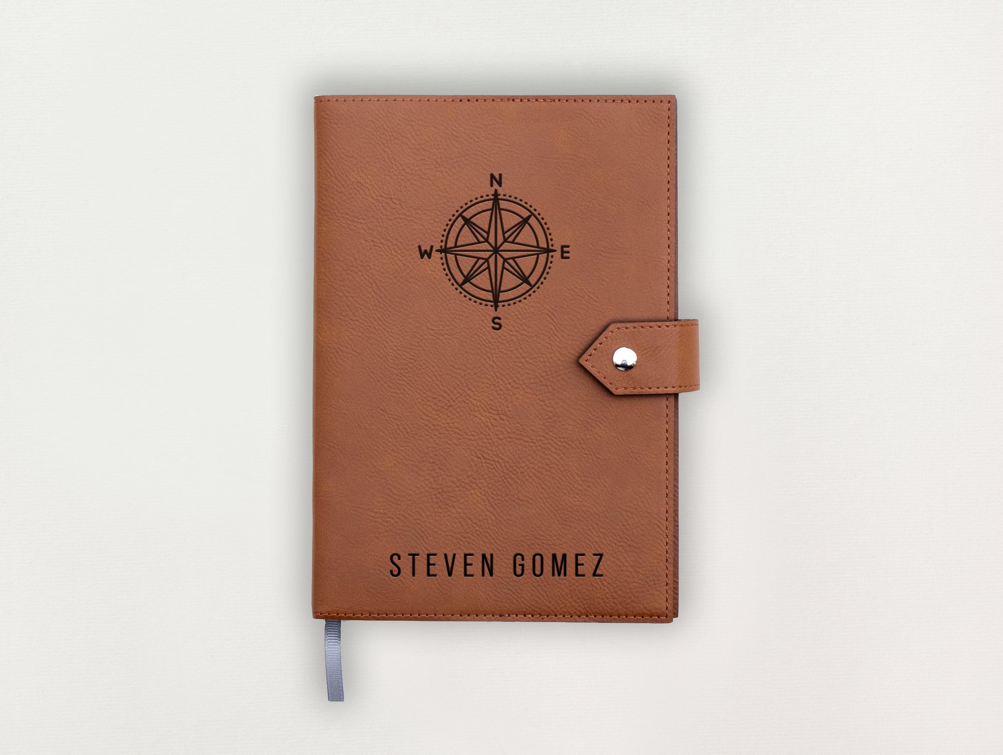 Custom Leather Journal - Compass