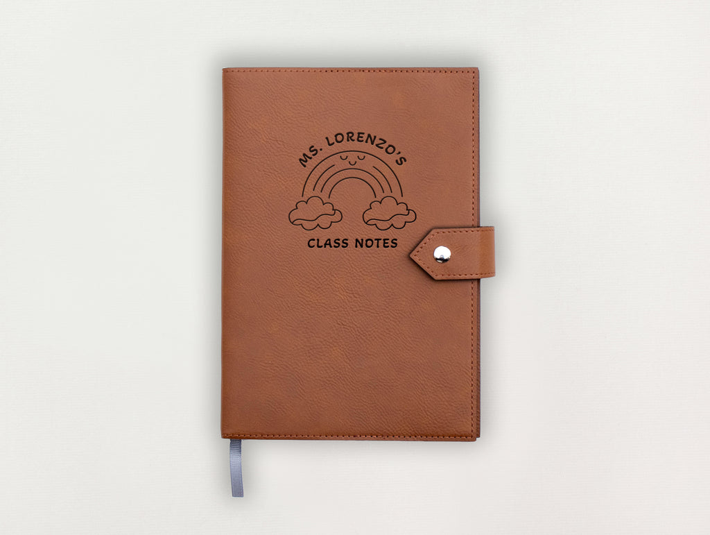 Custom Leather Journal - Rainbow Notes