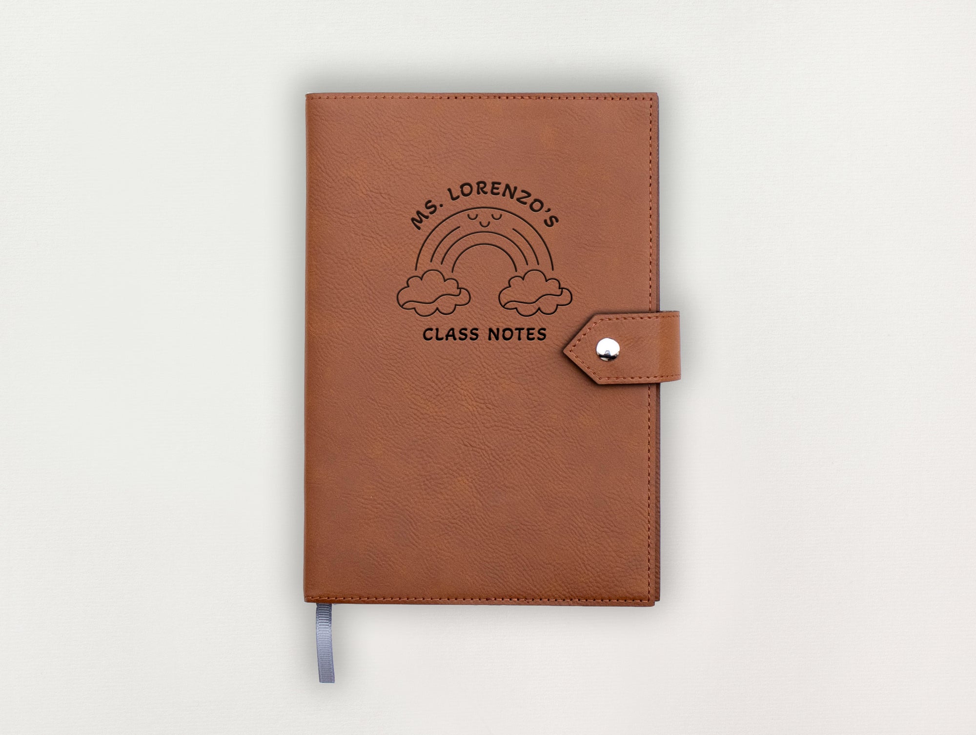 Custom Leather Journal - Rainbow Notes