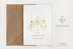 Seeded Christmas Card (Gold Foil Print) - Tree Ornaments