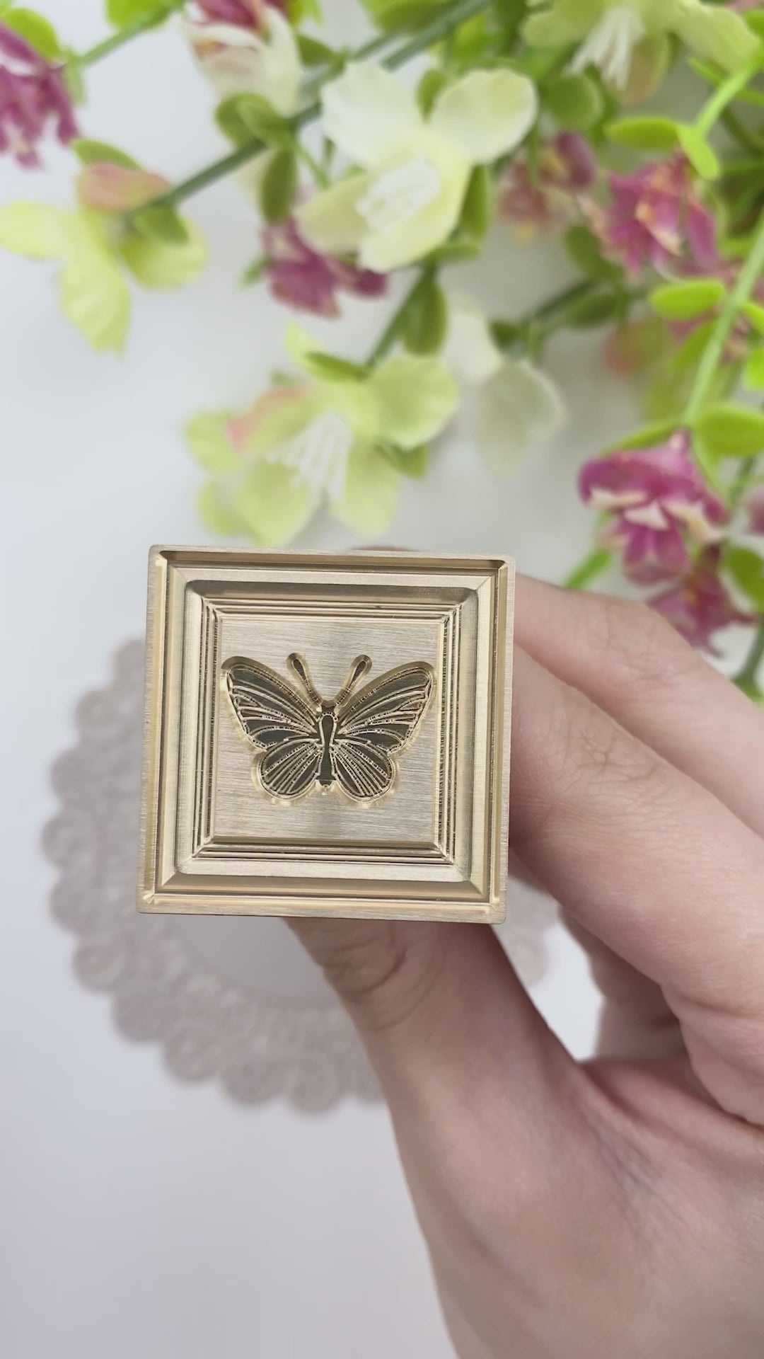 Wax Stamp - Butterfly Square Frame