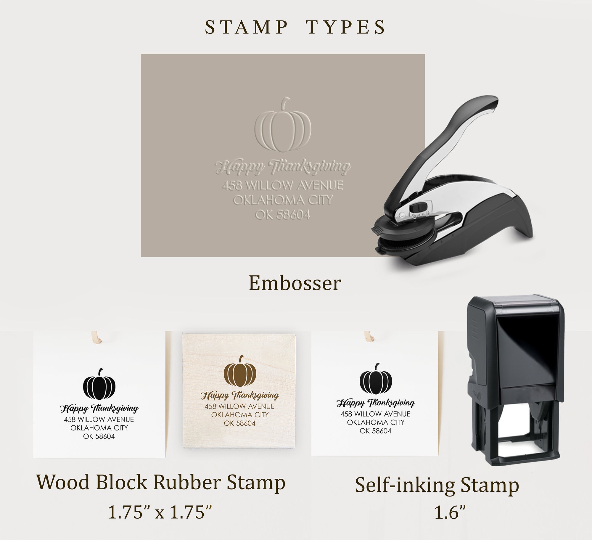 Address Embosser - Pumpkin Thanksgiving