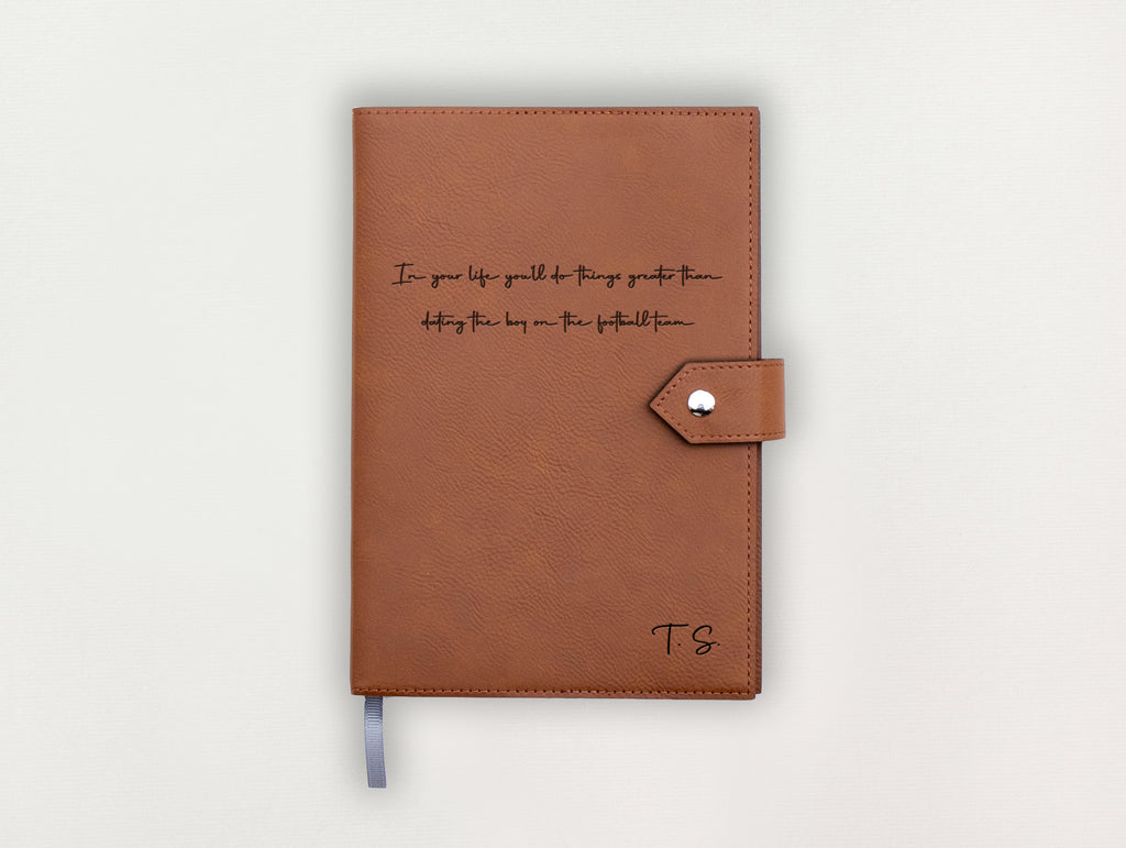 Custom Leather Journal with Quote