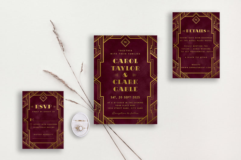 Velvet invitations