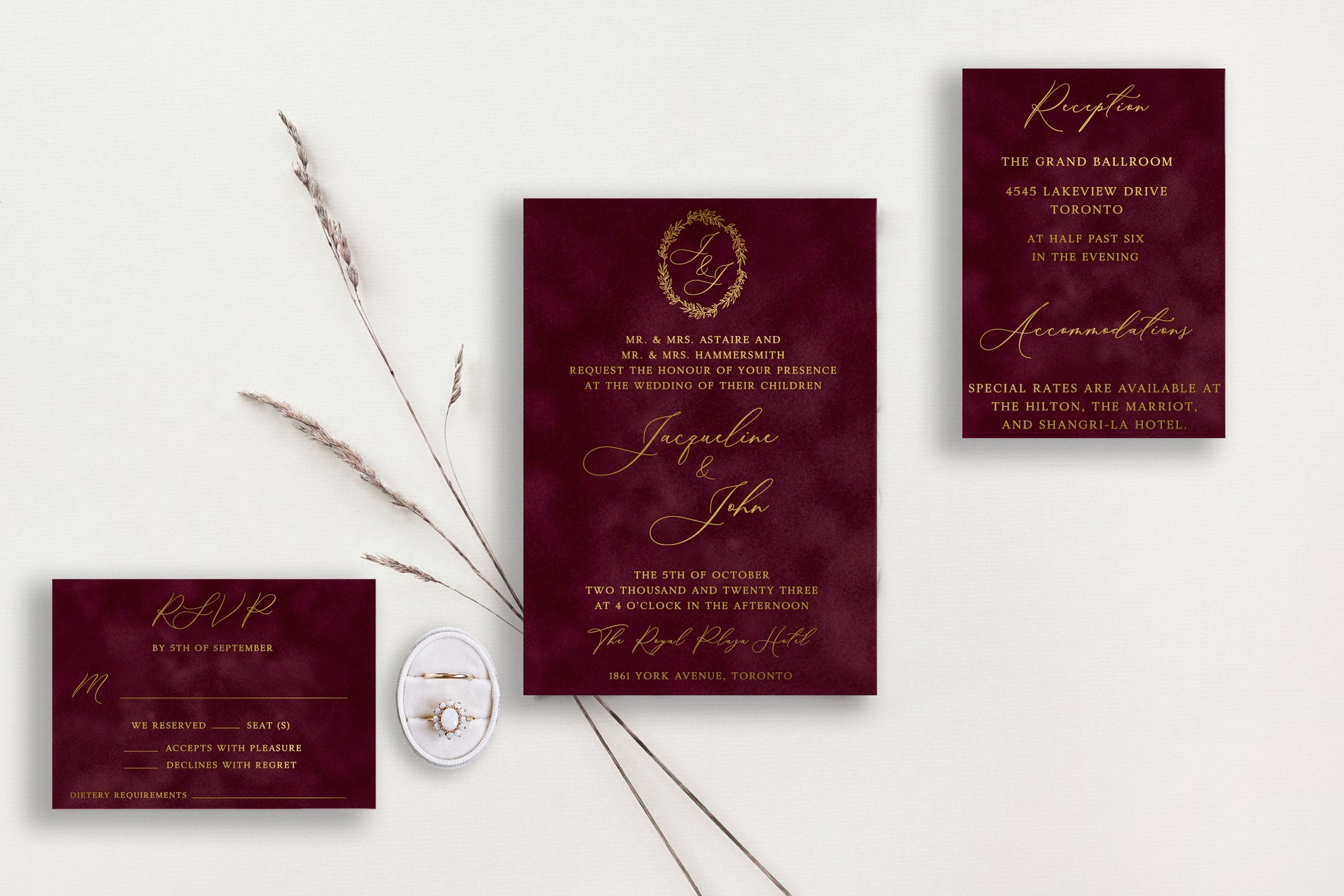 Jacqueline Velvet Wedding Invitations