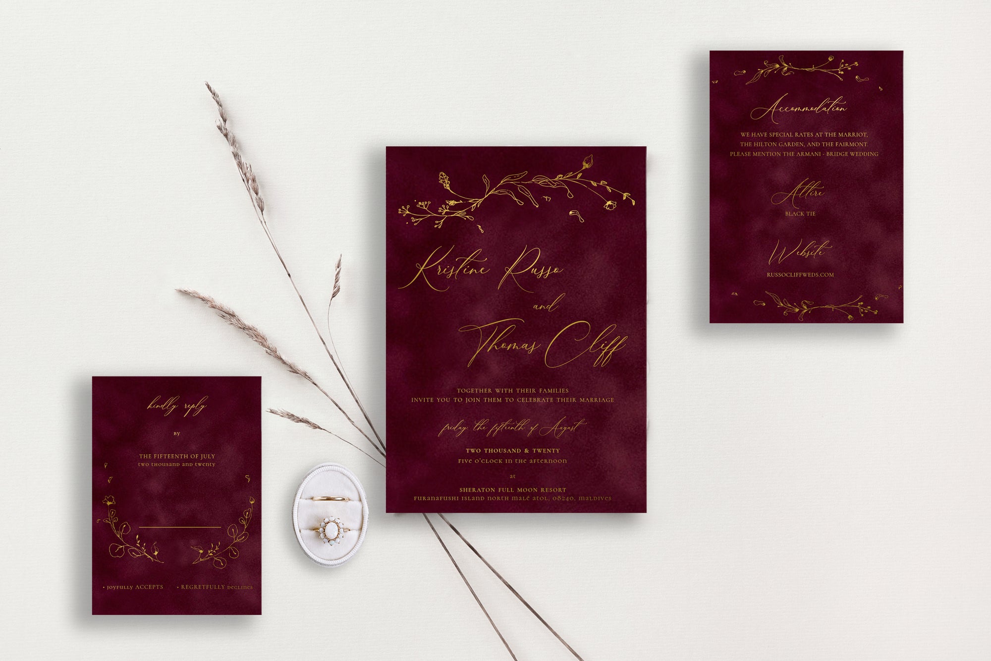 Kristine Velvet Wedding Invitations