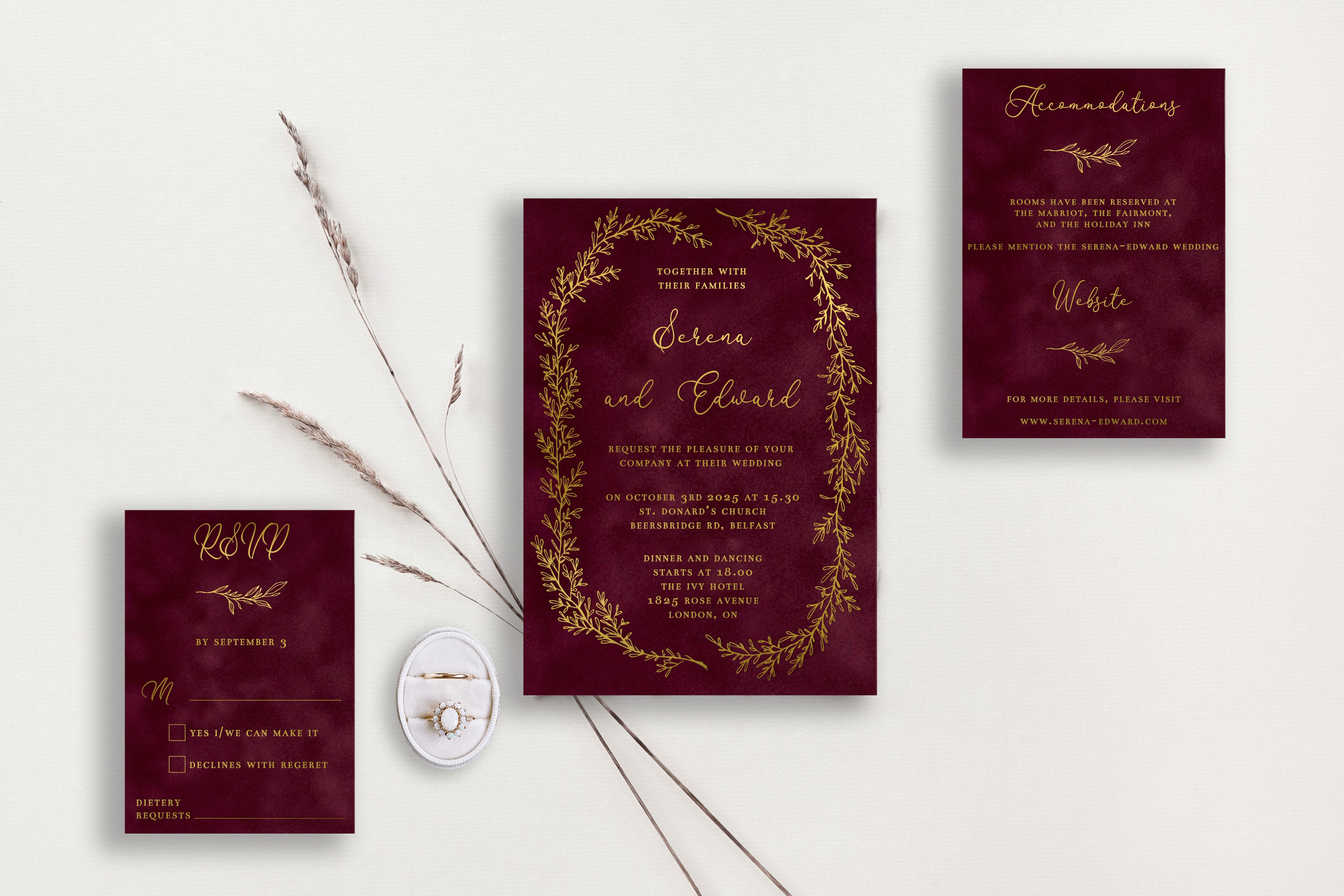 Serena Velvet Wedding Invitations
