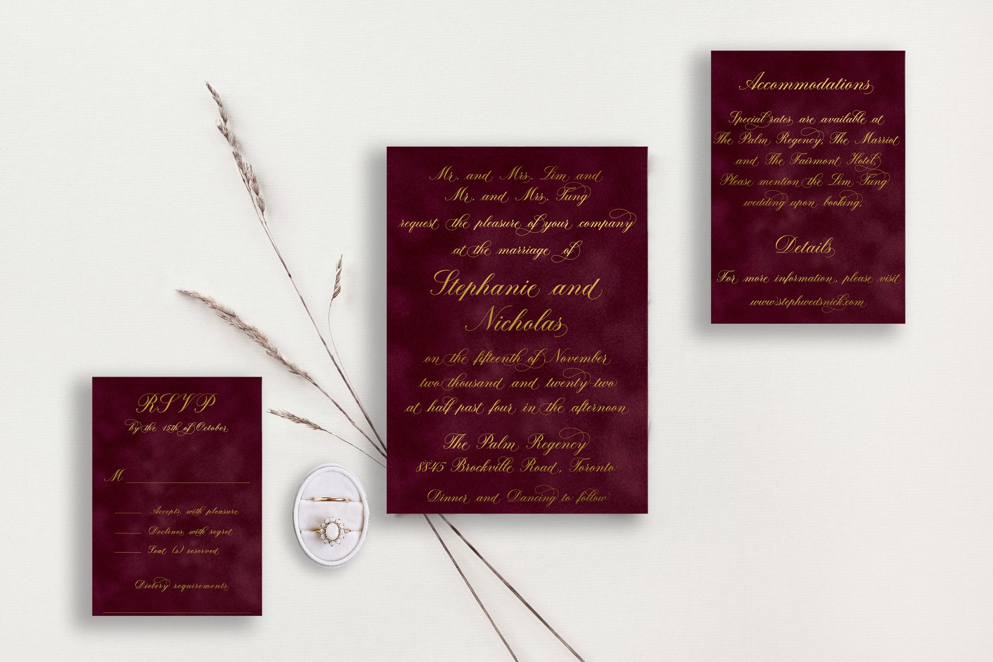 Stephanie Velvet Wedding Invitations