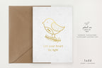 Seeded Christmas Card (Gold Foil Print) - Festive Tweet