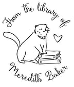 Book Stamp - Cat with Books