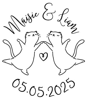 Cats Dancing Wedding Stamp