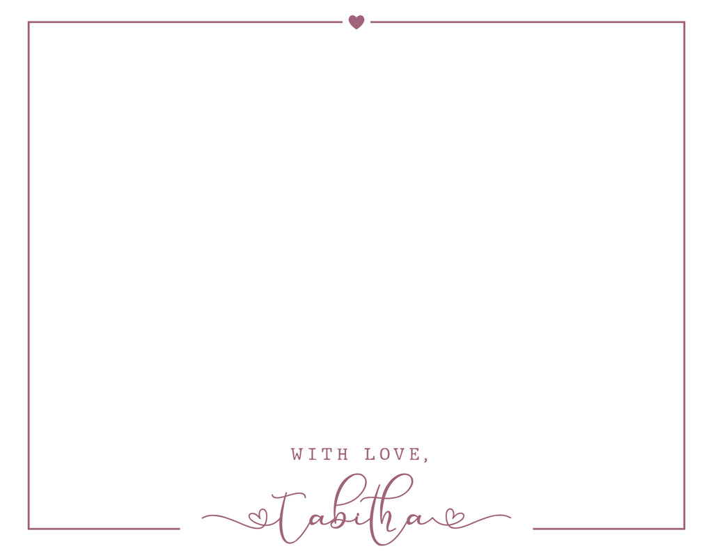 Custom Note Card (pack of 30) - With Love Heart