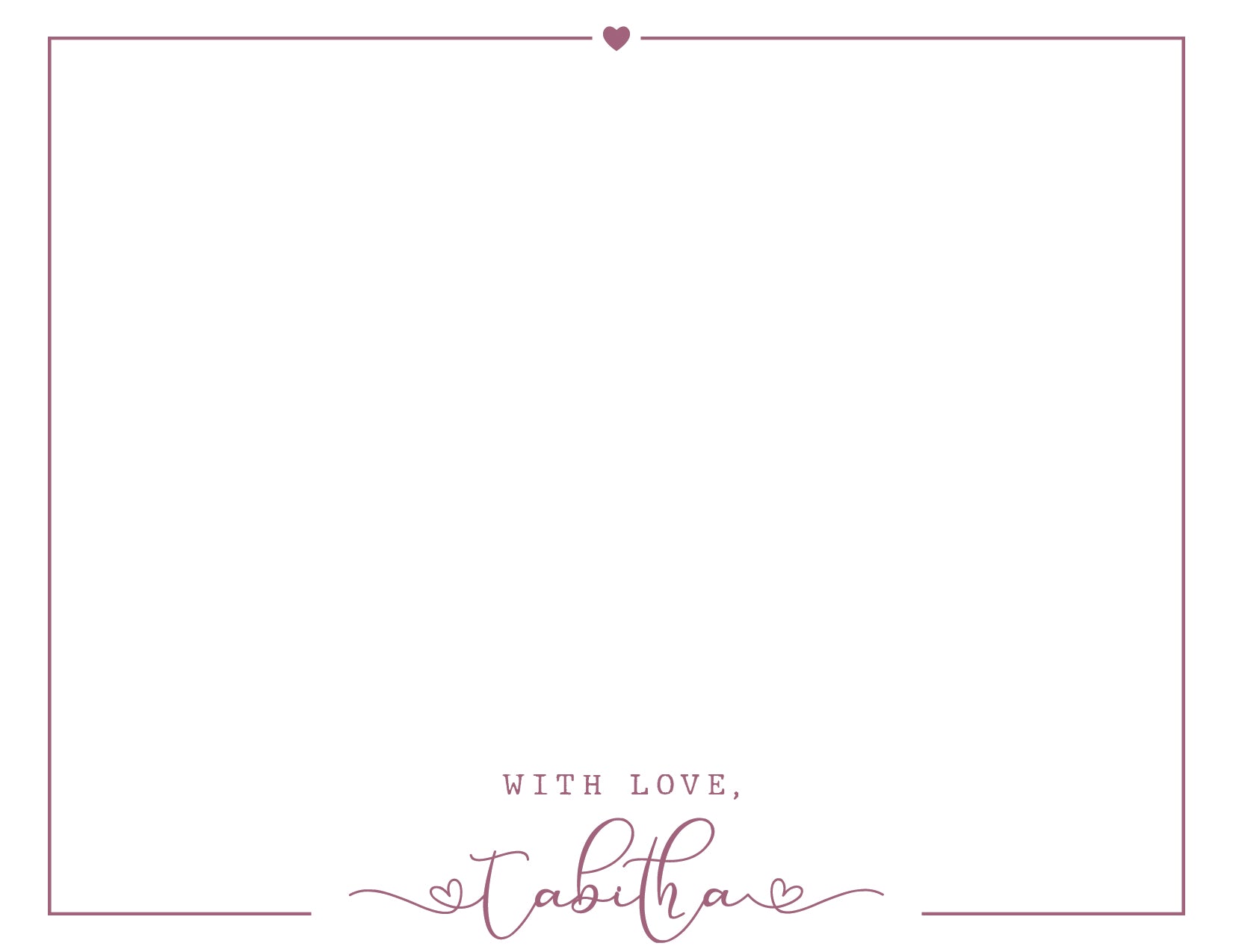 Custom Note Card (pack of 30) - With Love Heart