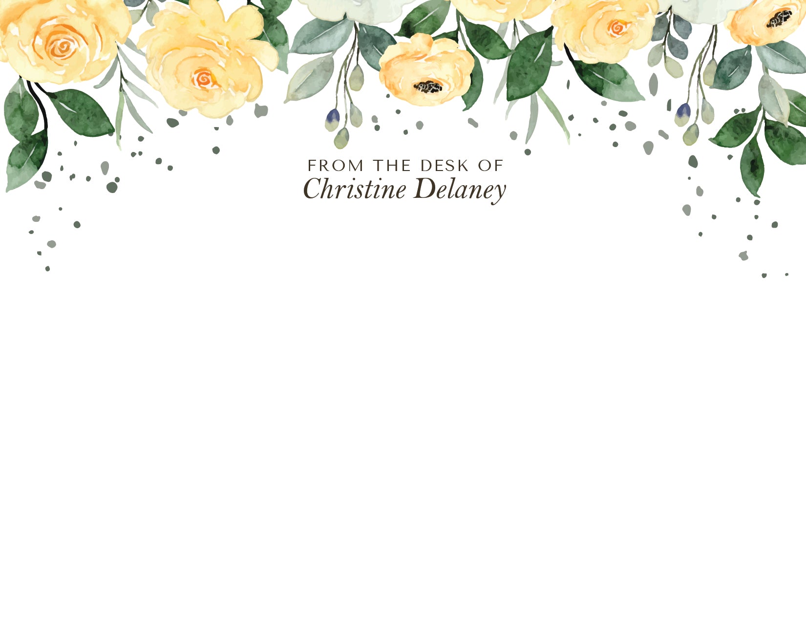 Custom Note Card (pack of 30) - Yellow Florals