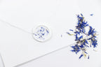 Blue Cornflower on White Wax