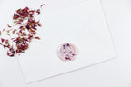 Pink Cornflower on Pearlized Pink Wax