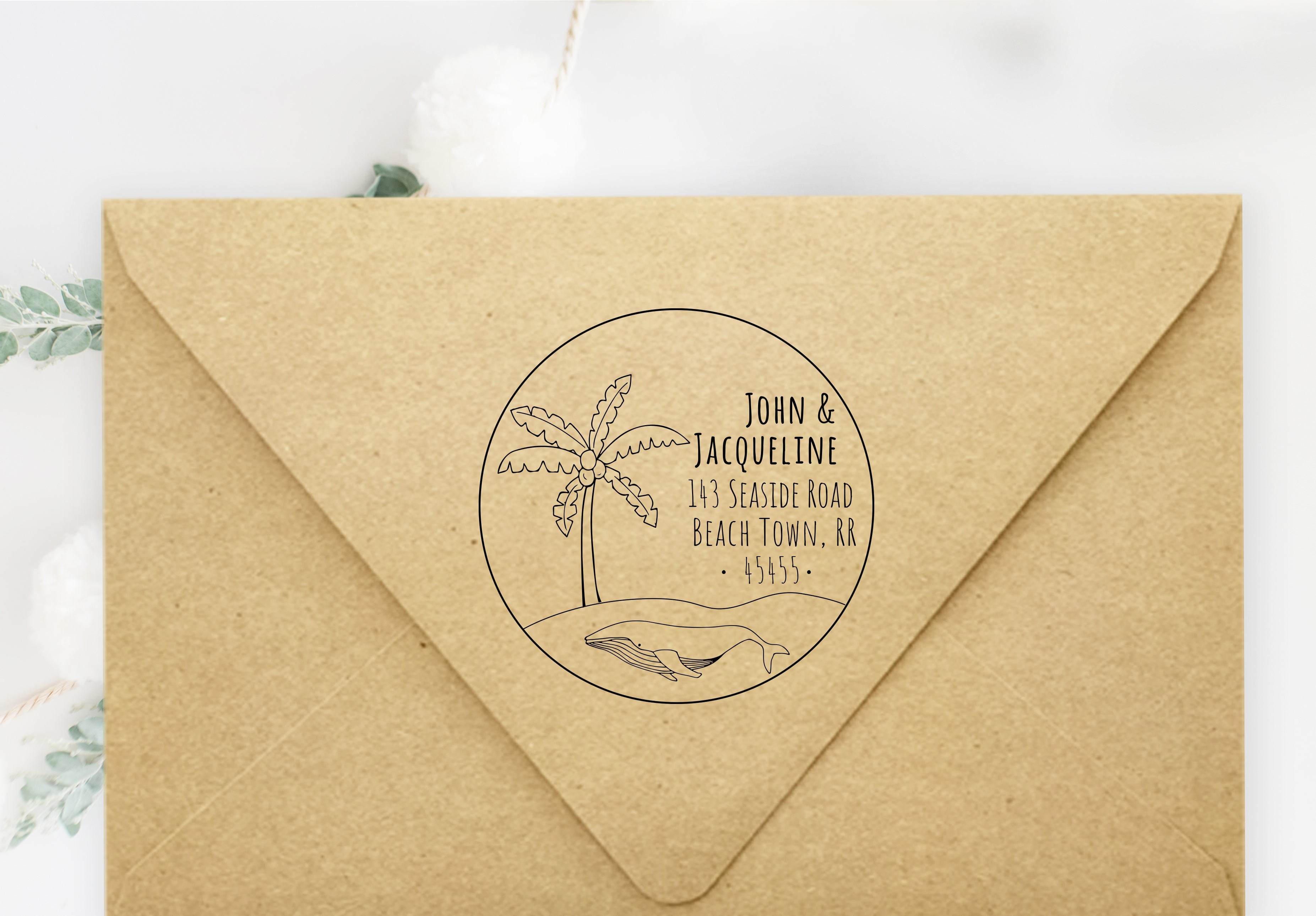 Palm Tree Address Stamp