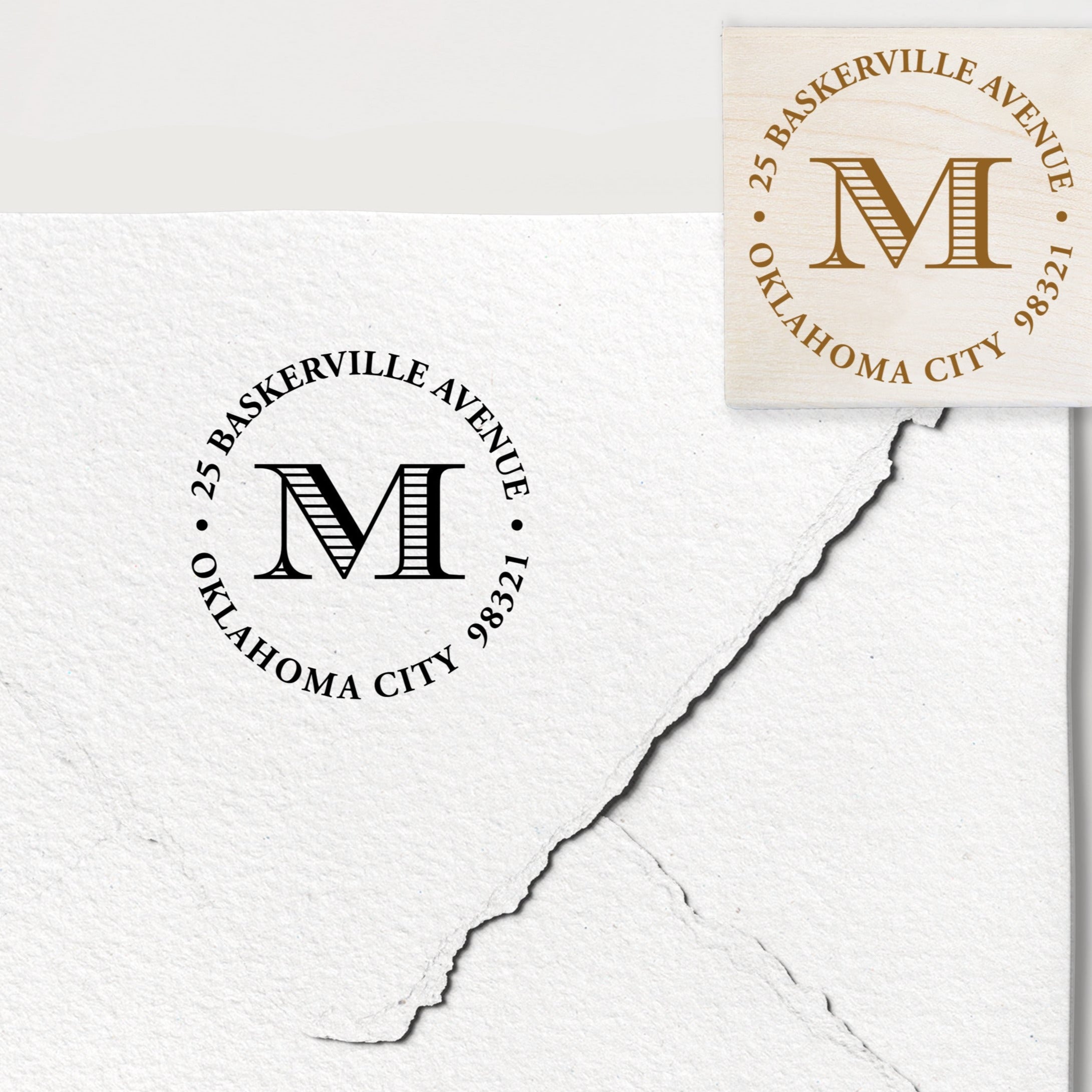 Ribbed Initial Address Stamp