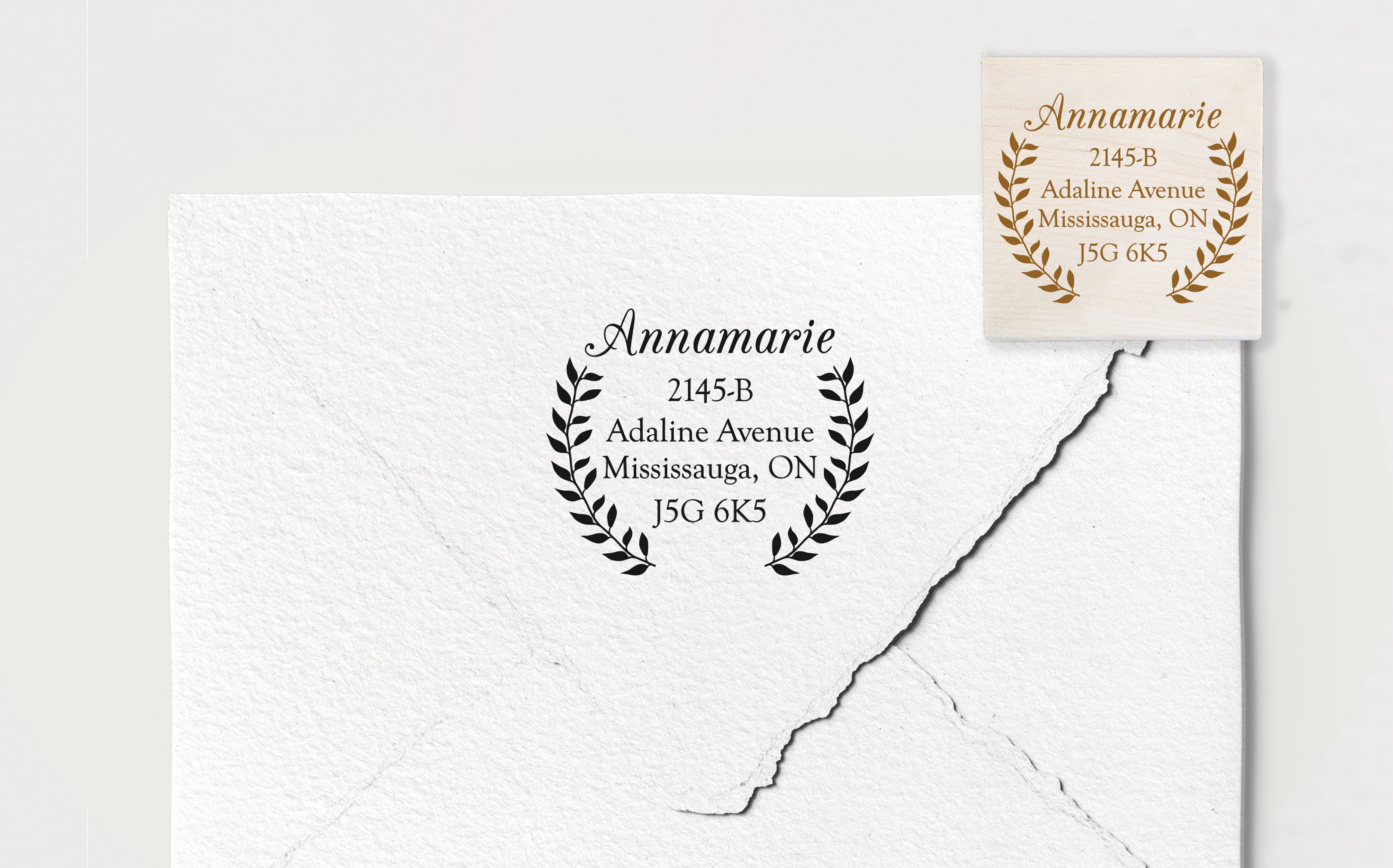 Laurel Address Stamp