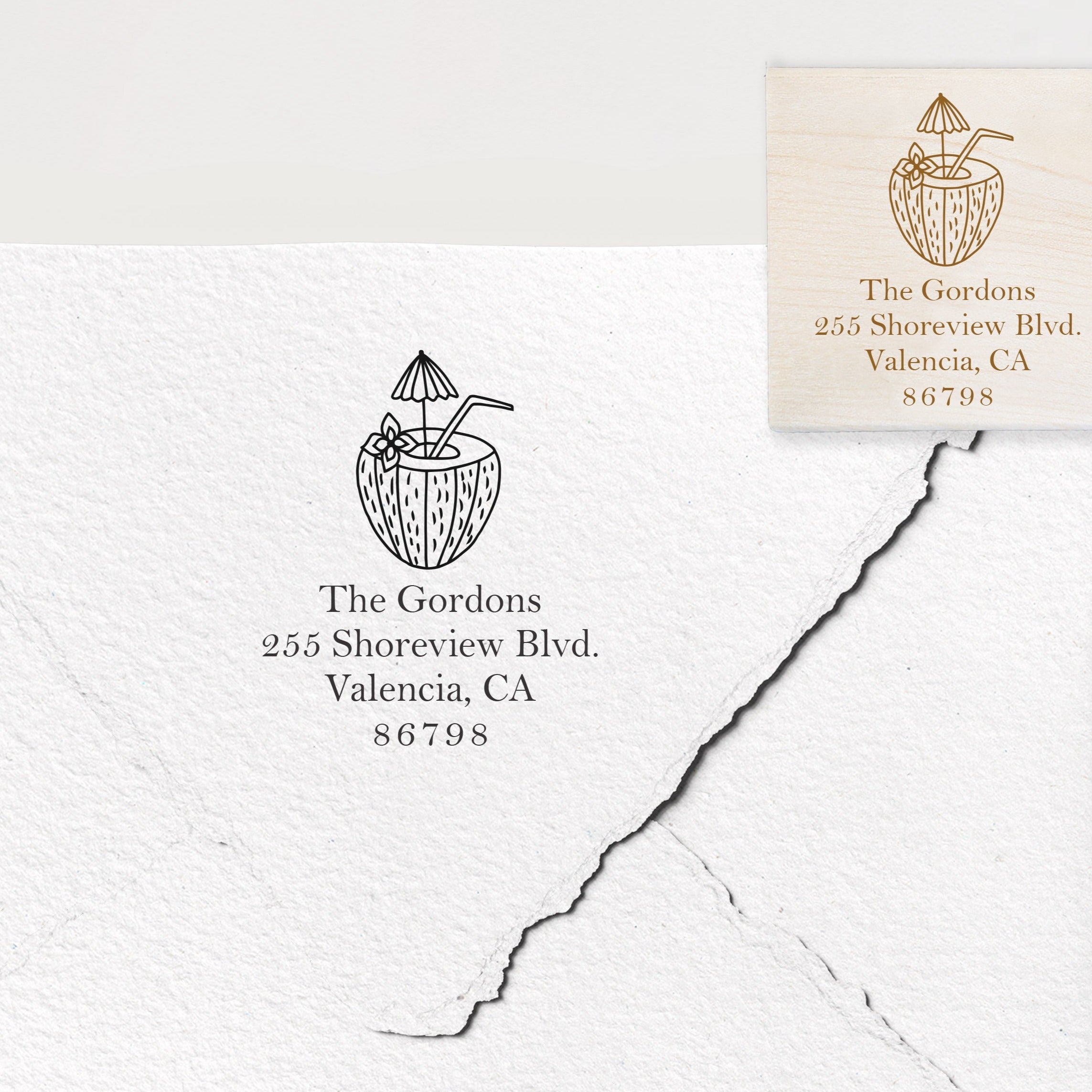 Coconut Drink Address Stamp