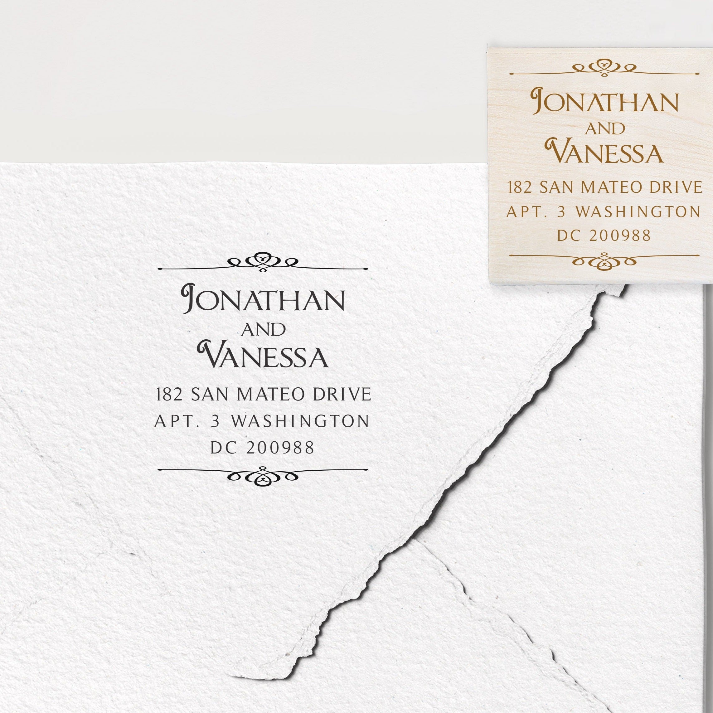 Jon and Vanessa Address Stamp