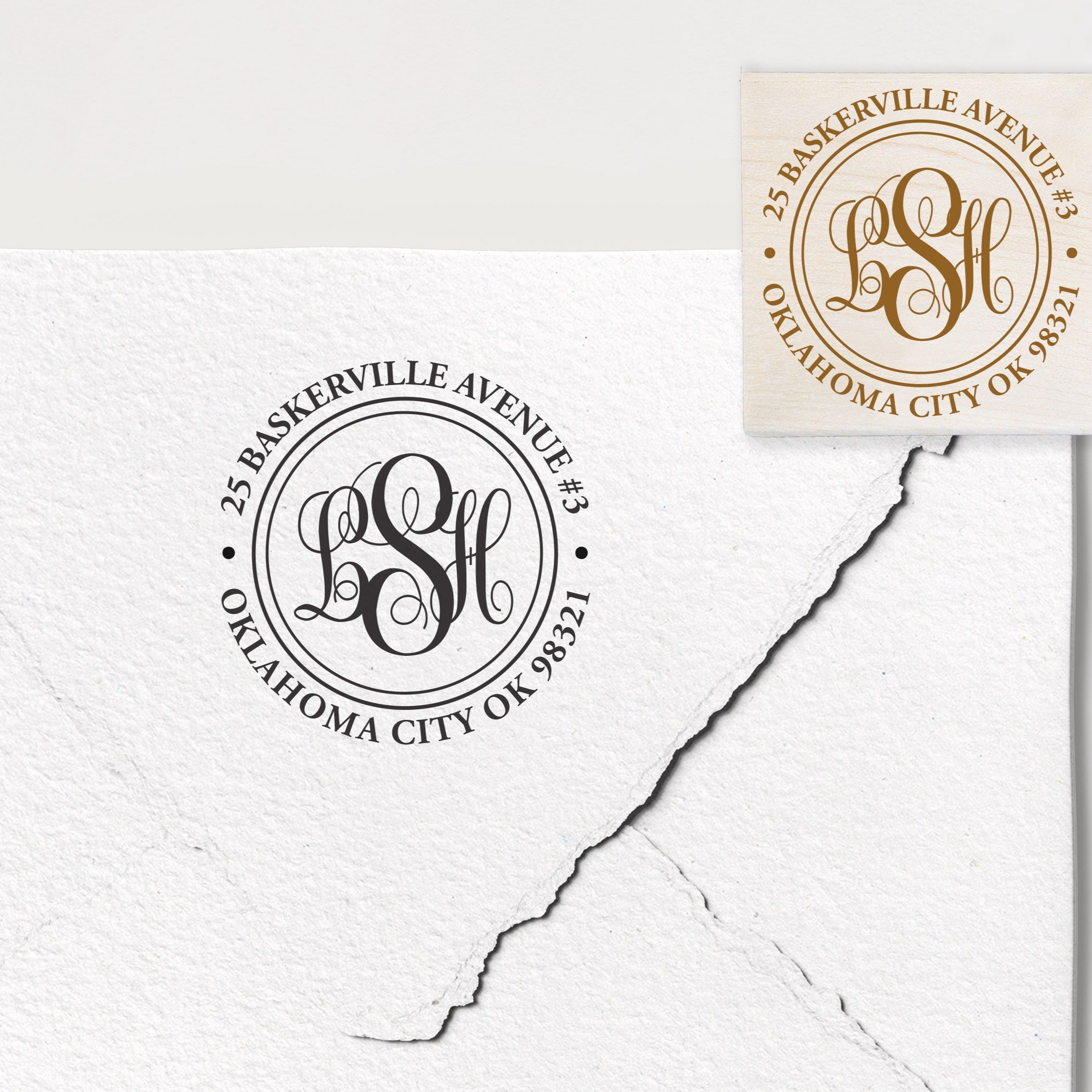 Classic Monogram Circle Address Stamp
