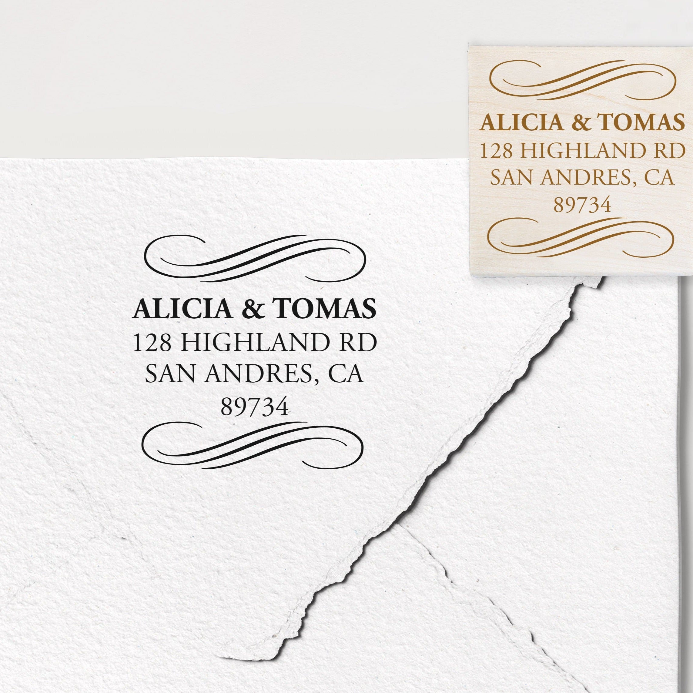 Swirls Address Stamp
