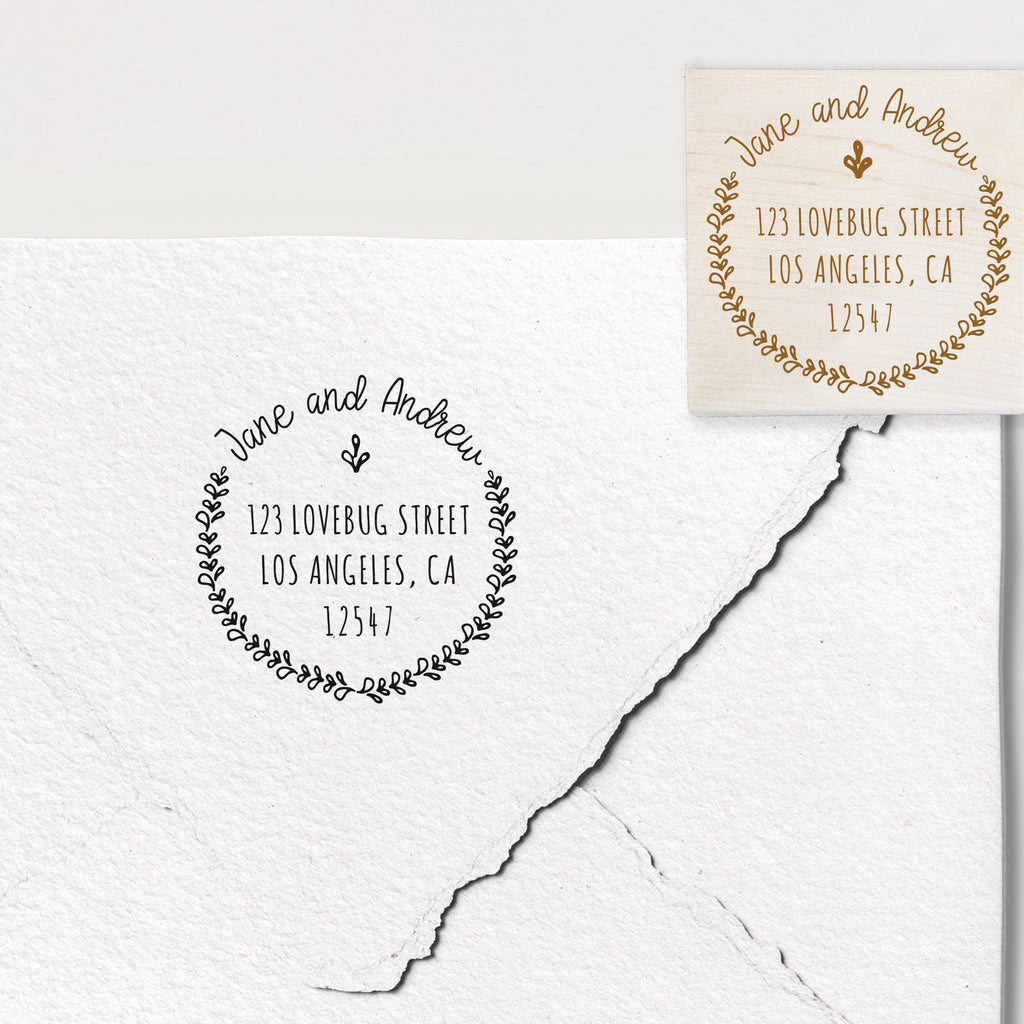 Jane Wreath Address Stamp