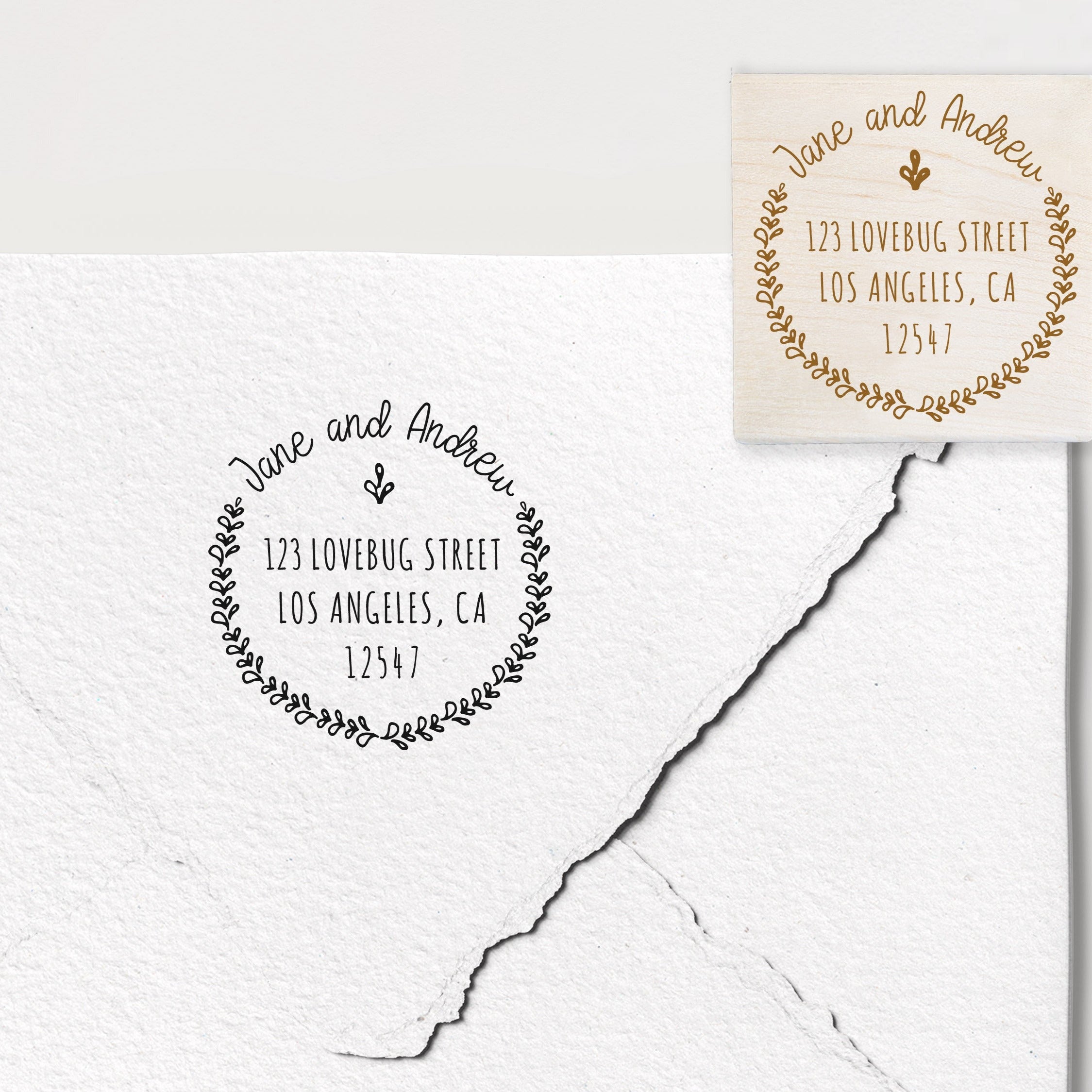 Jane Wreath Address Stamp