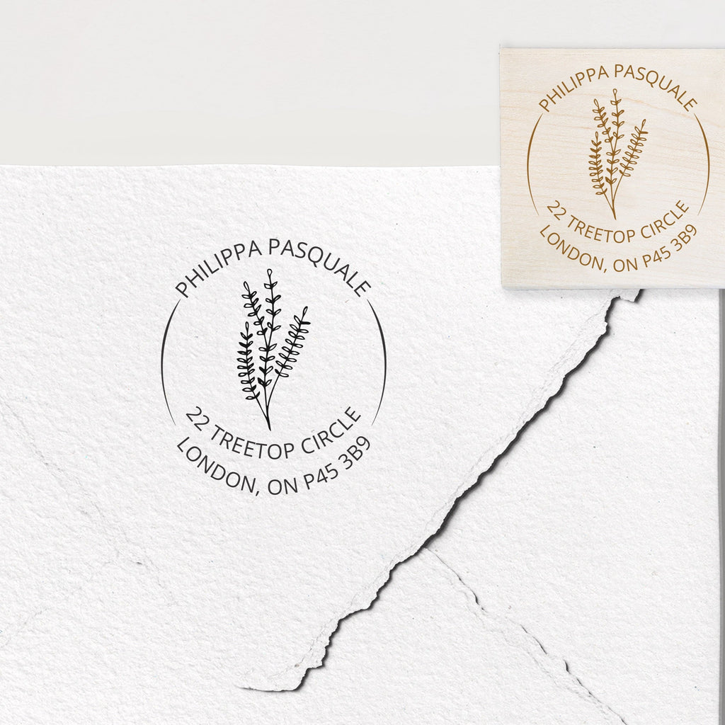 Lavender Sticks Address Stamp