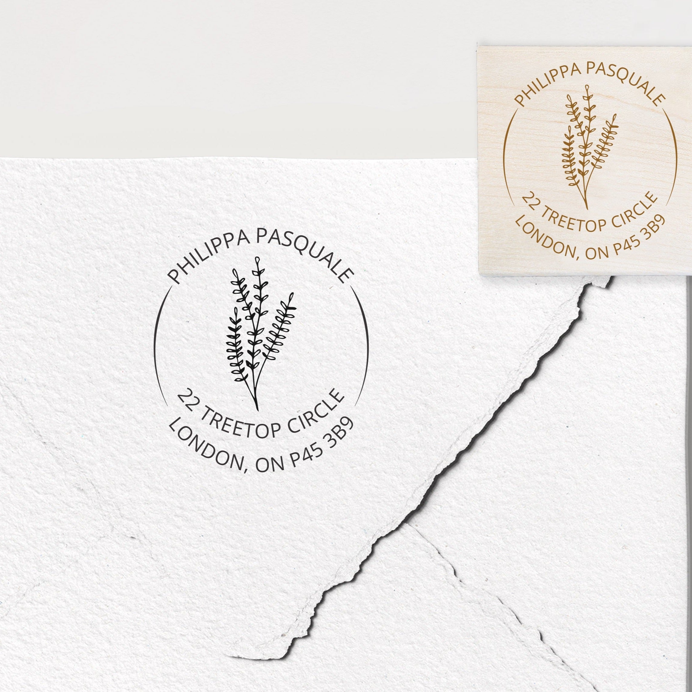 Lavender Sticks Address Stamp