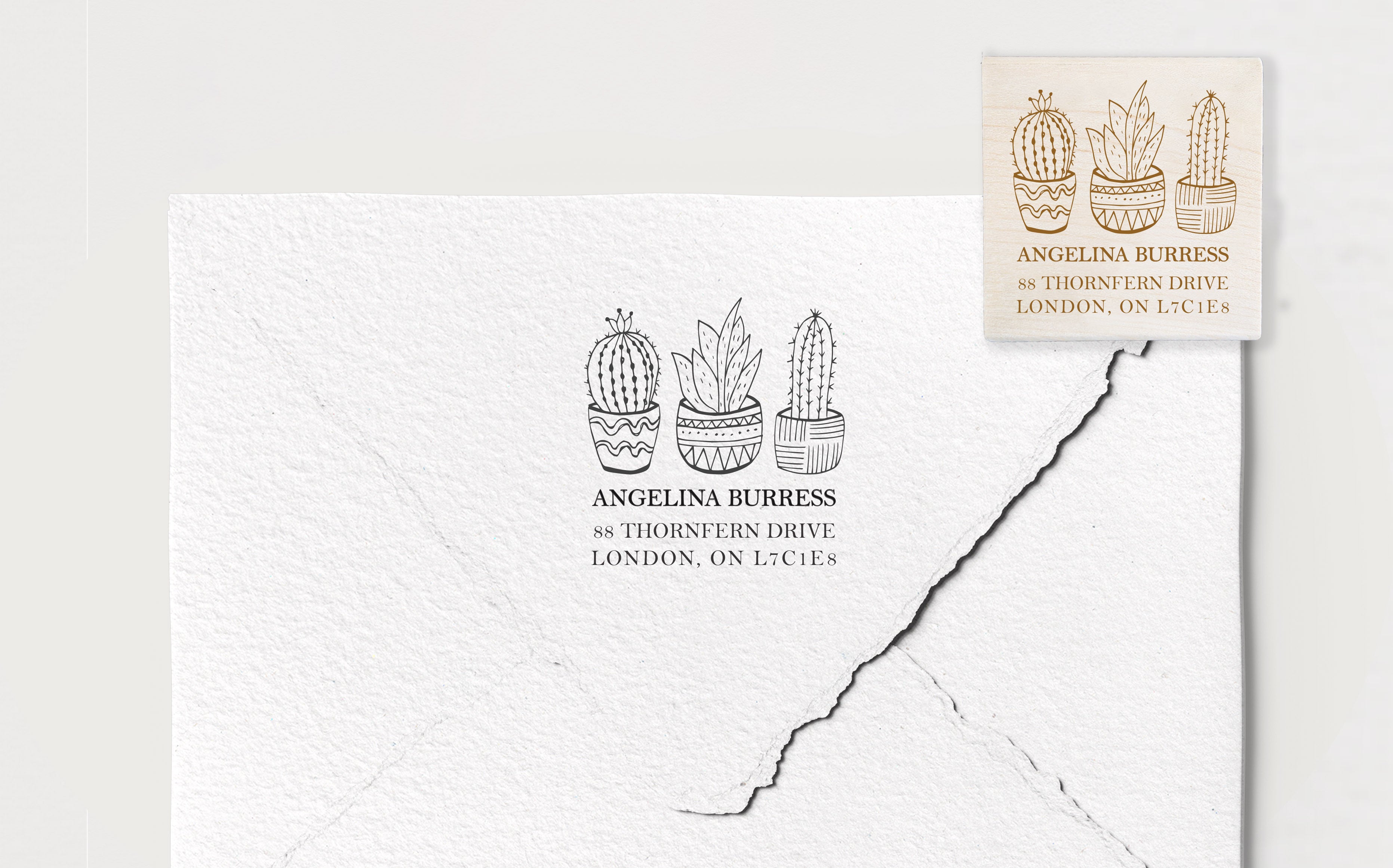 Succulents Address Stamp