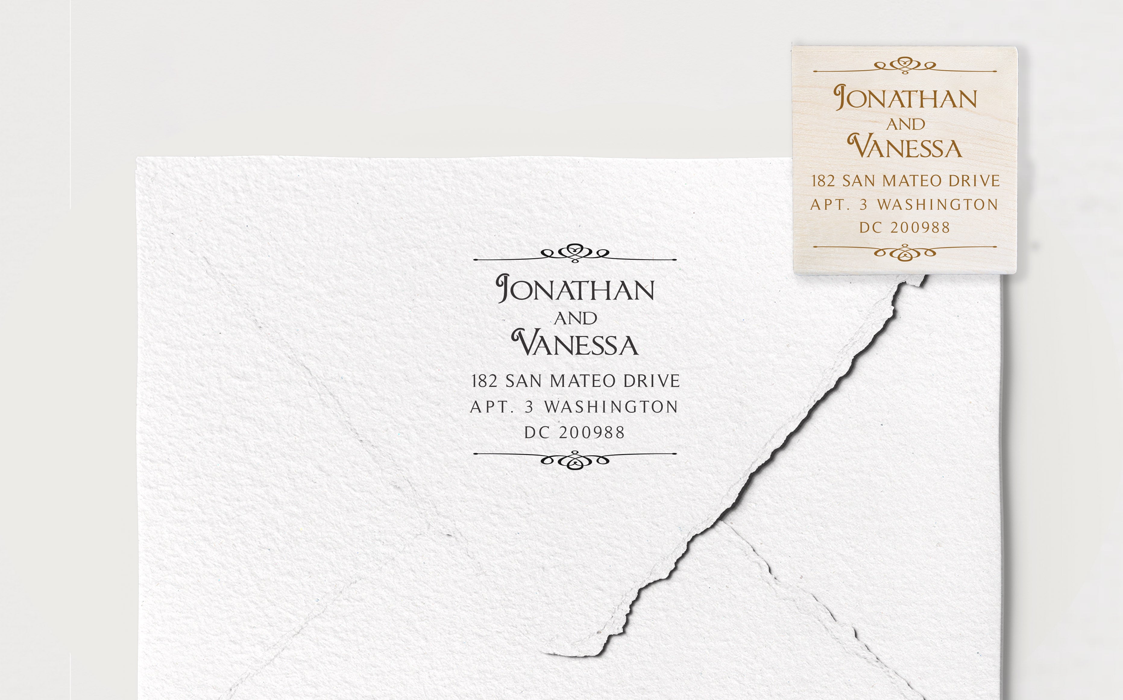 Jon and Vanessa Address Stamp