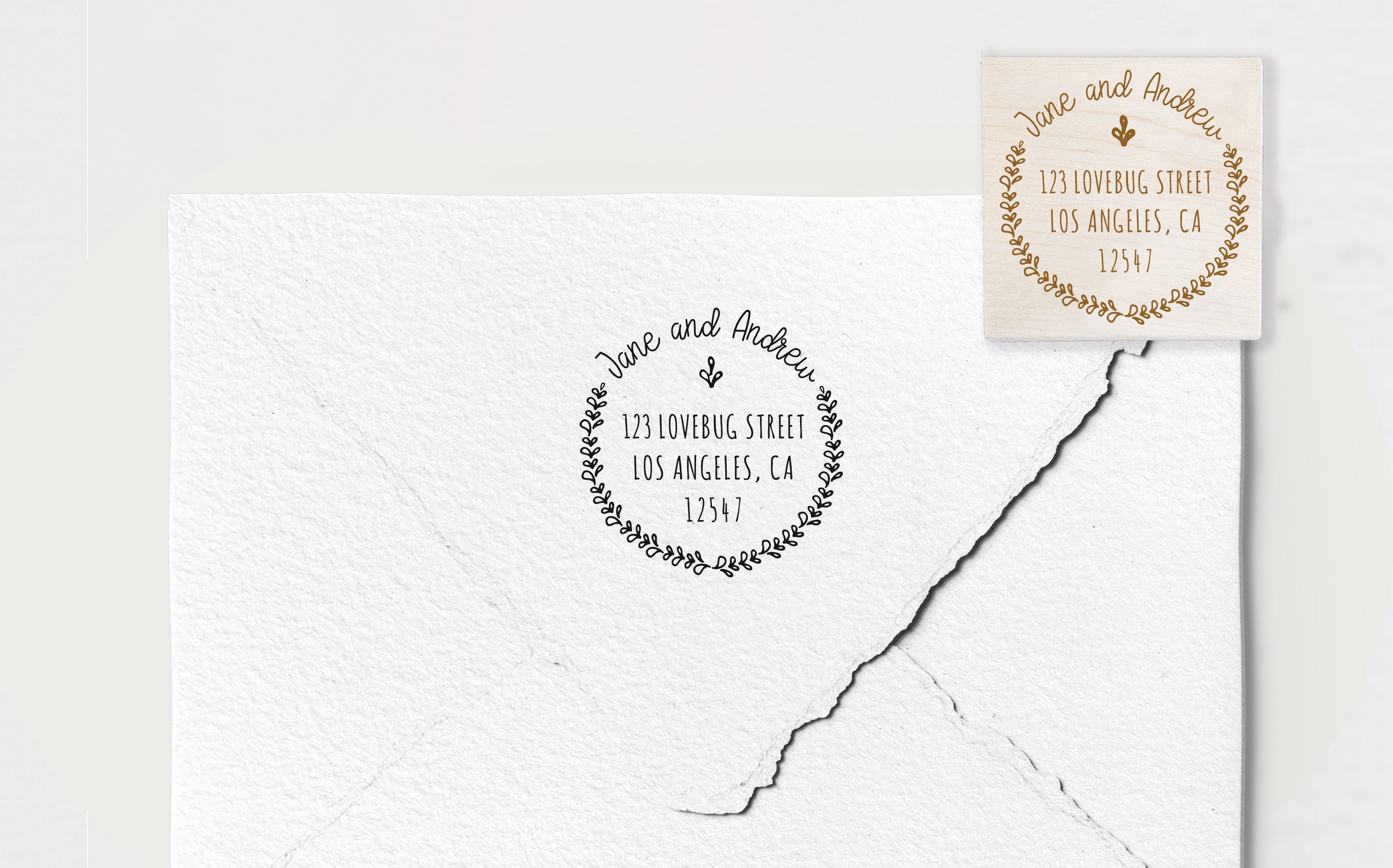 Jane Wreath Address Stamp