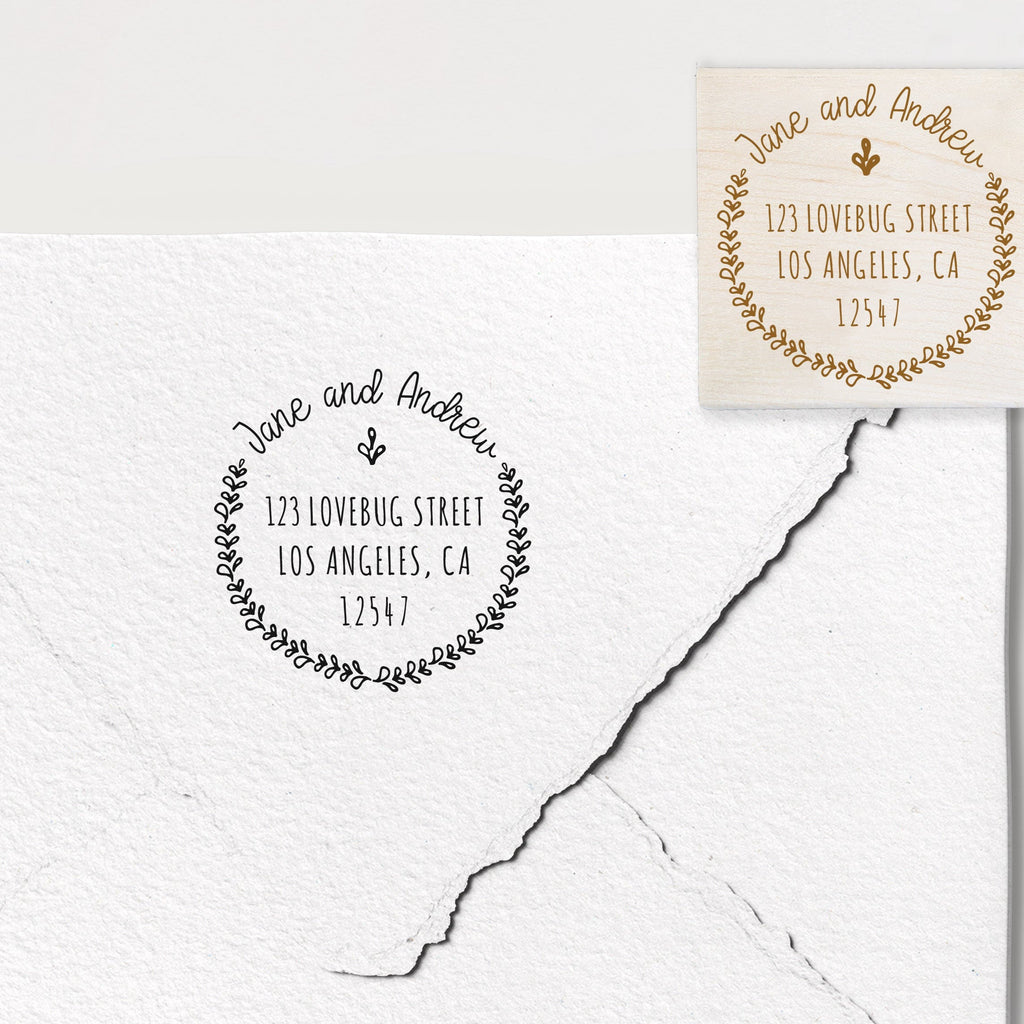 Jane Wreath Address Stamp