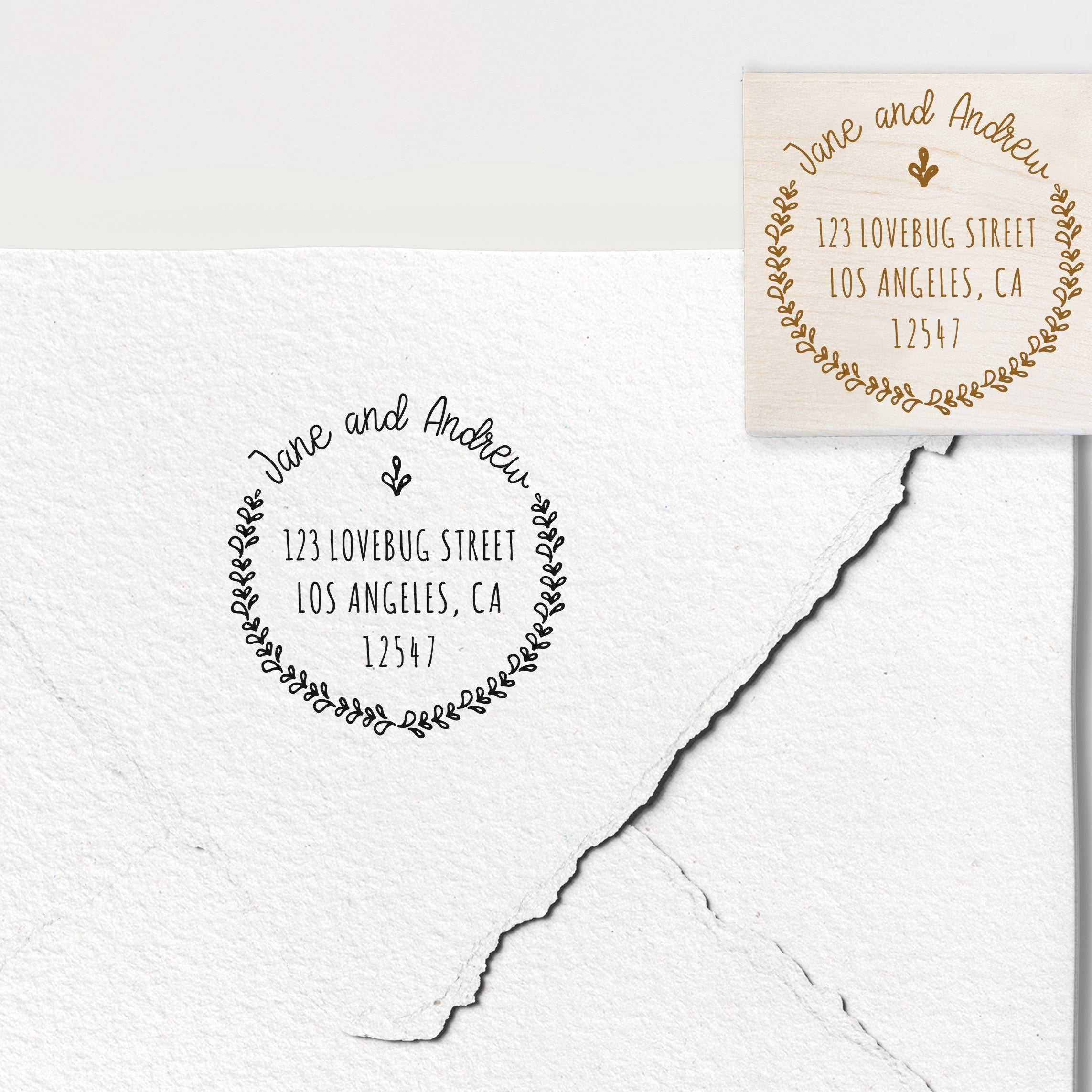 Jane Wreath Address Stamp