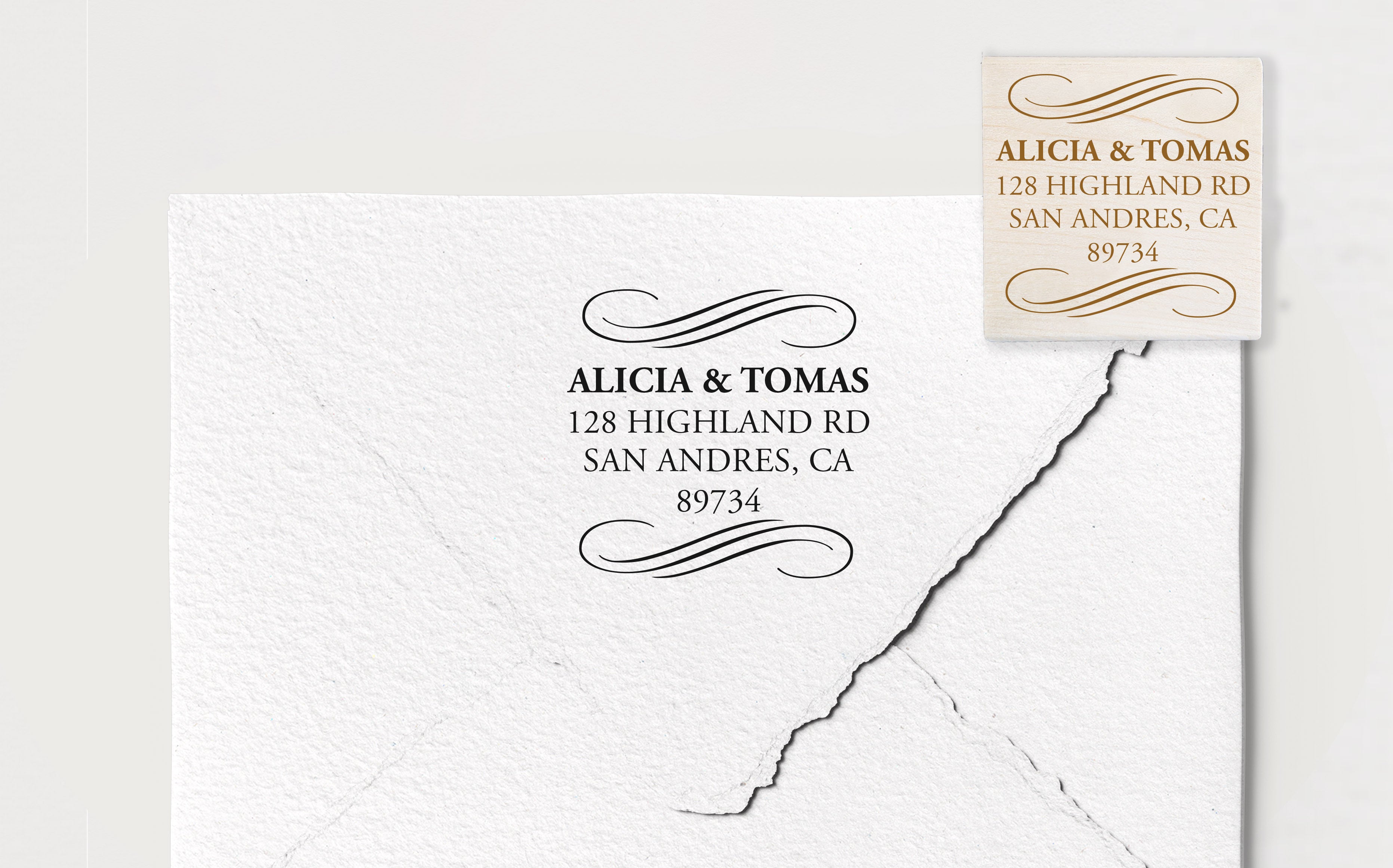 Swirls Address Stamp