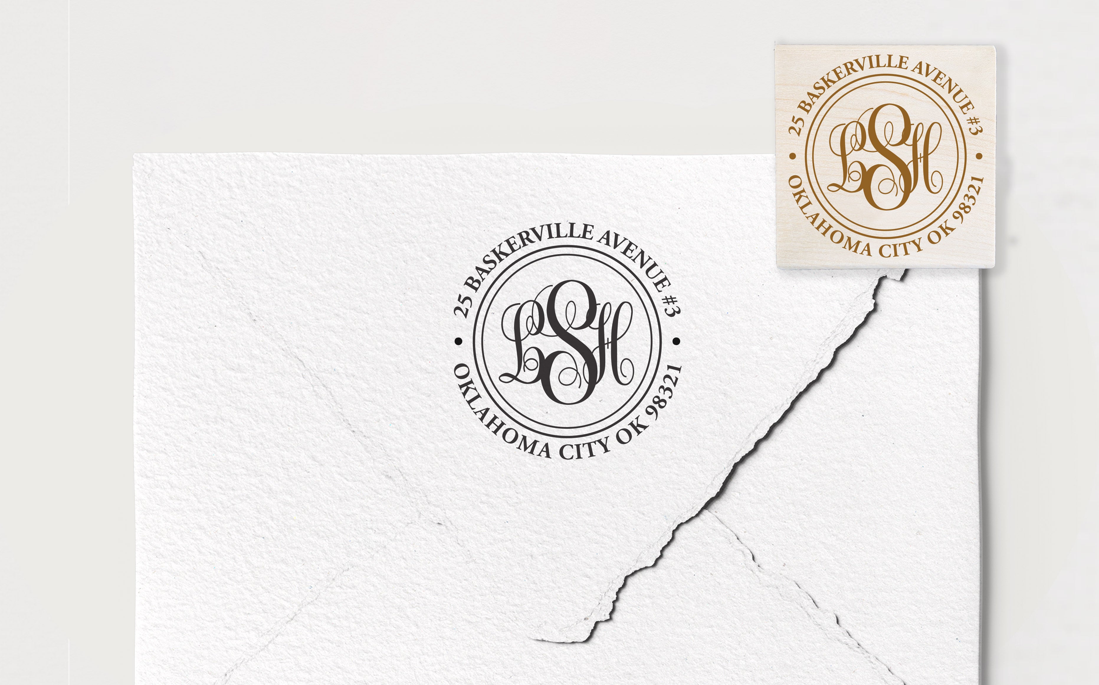 Classic Monogram Circle Address Stamp