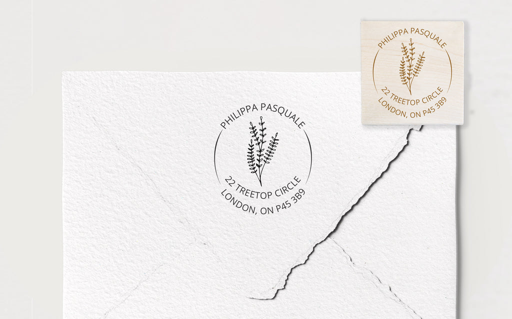 Lavender Sticks Address Stamp