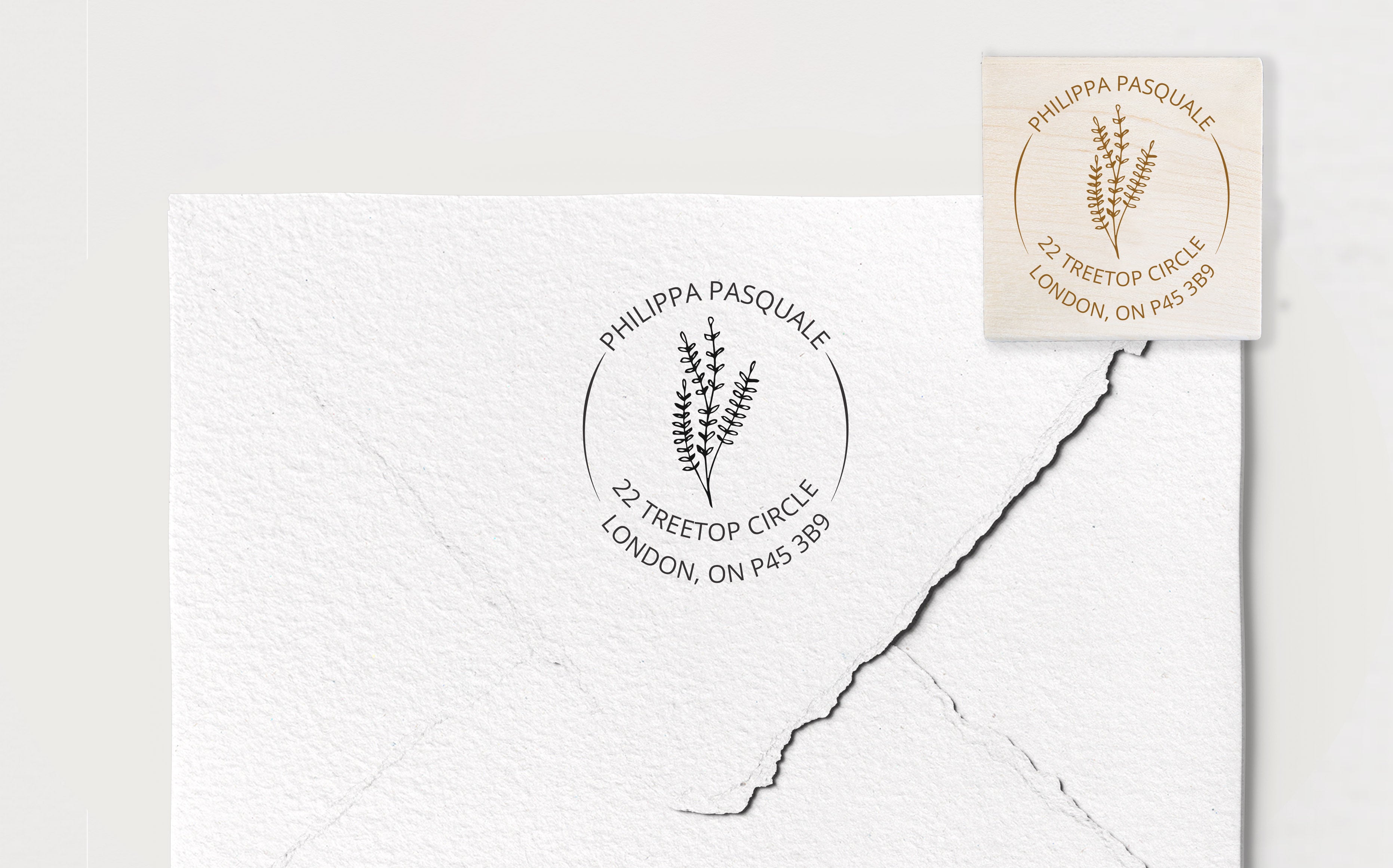 Lavender Sticks Address Stamp
