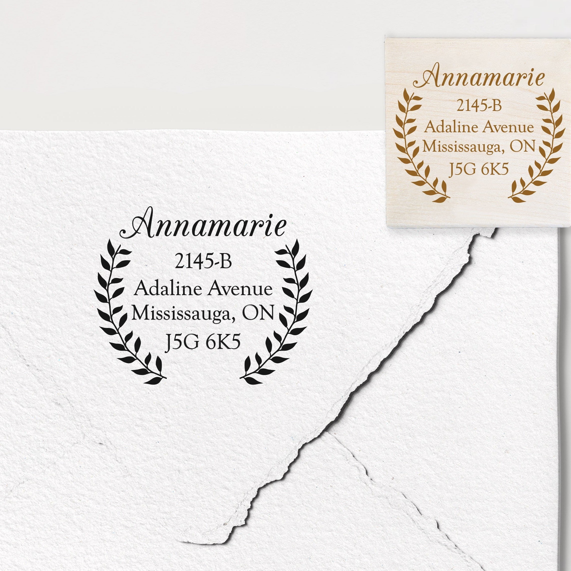 Laurel Address Stamp