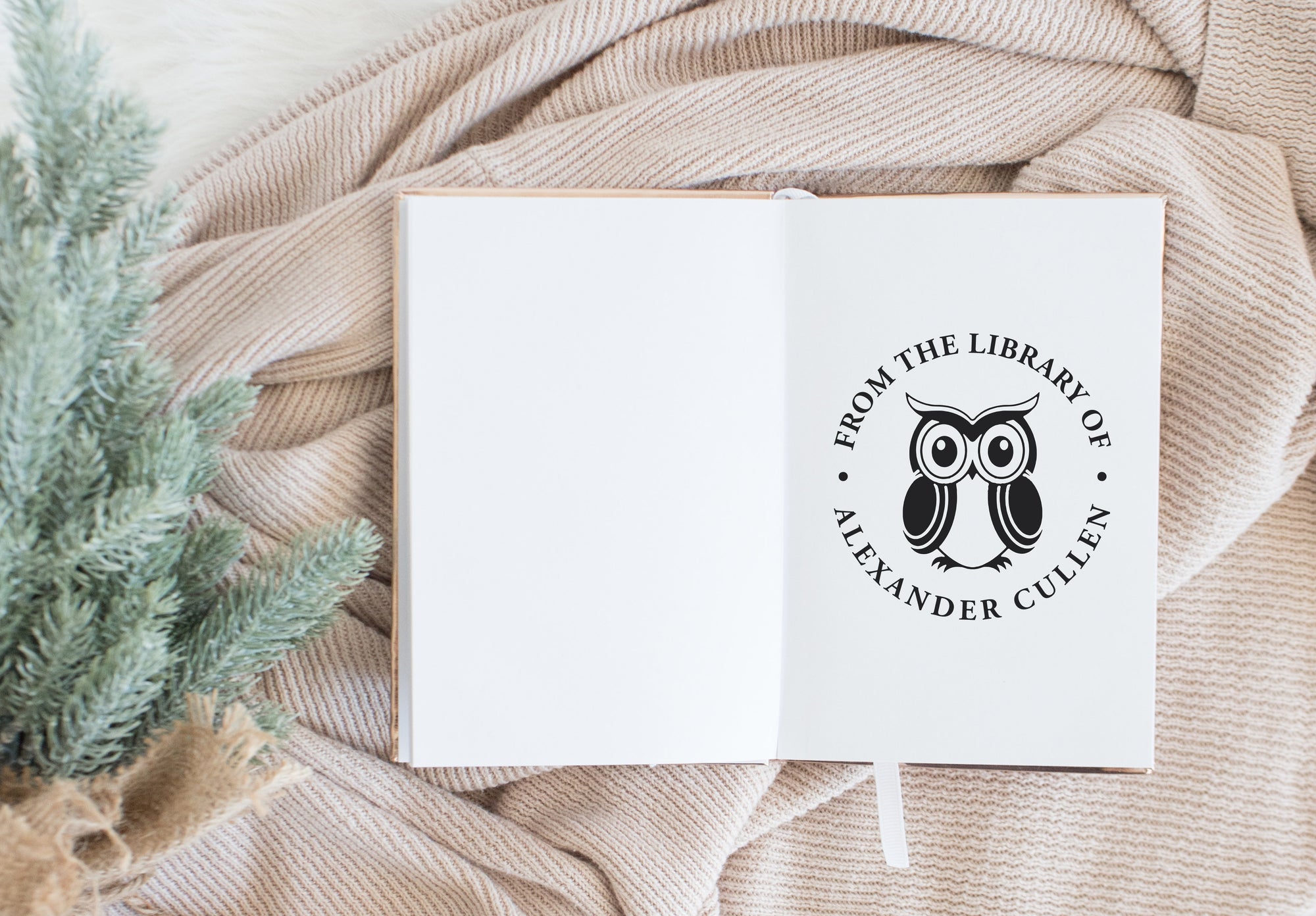 Book Stamp - Owl Circle