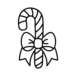 Wax Seal Stamp - Candy Cane with Bow