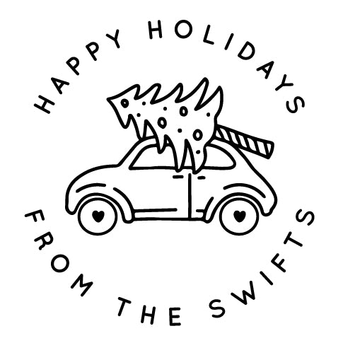 Stamp - Christmas Tree on Car