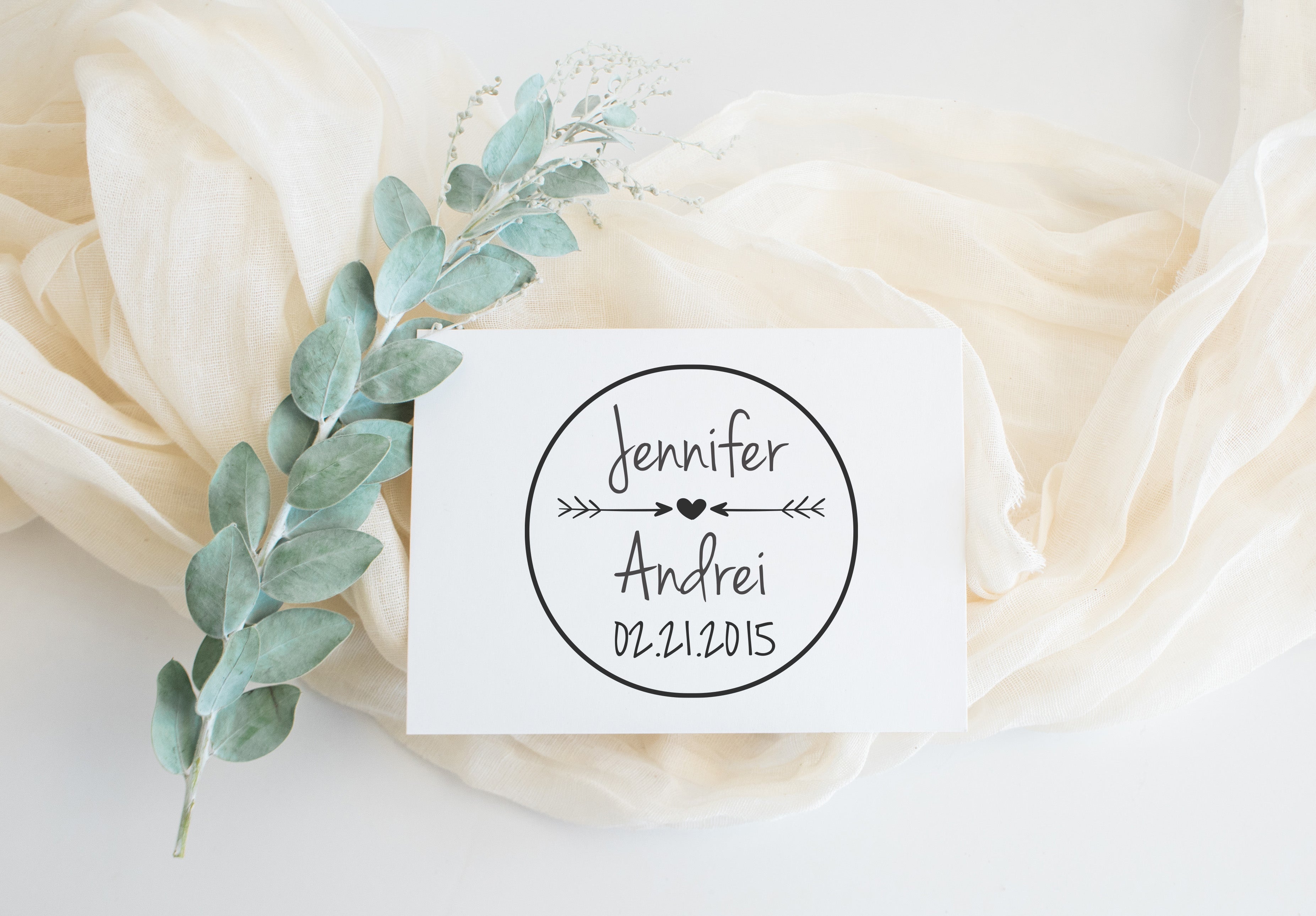 Heart and Arrows Wedding Stamp
