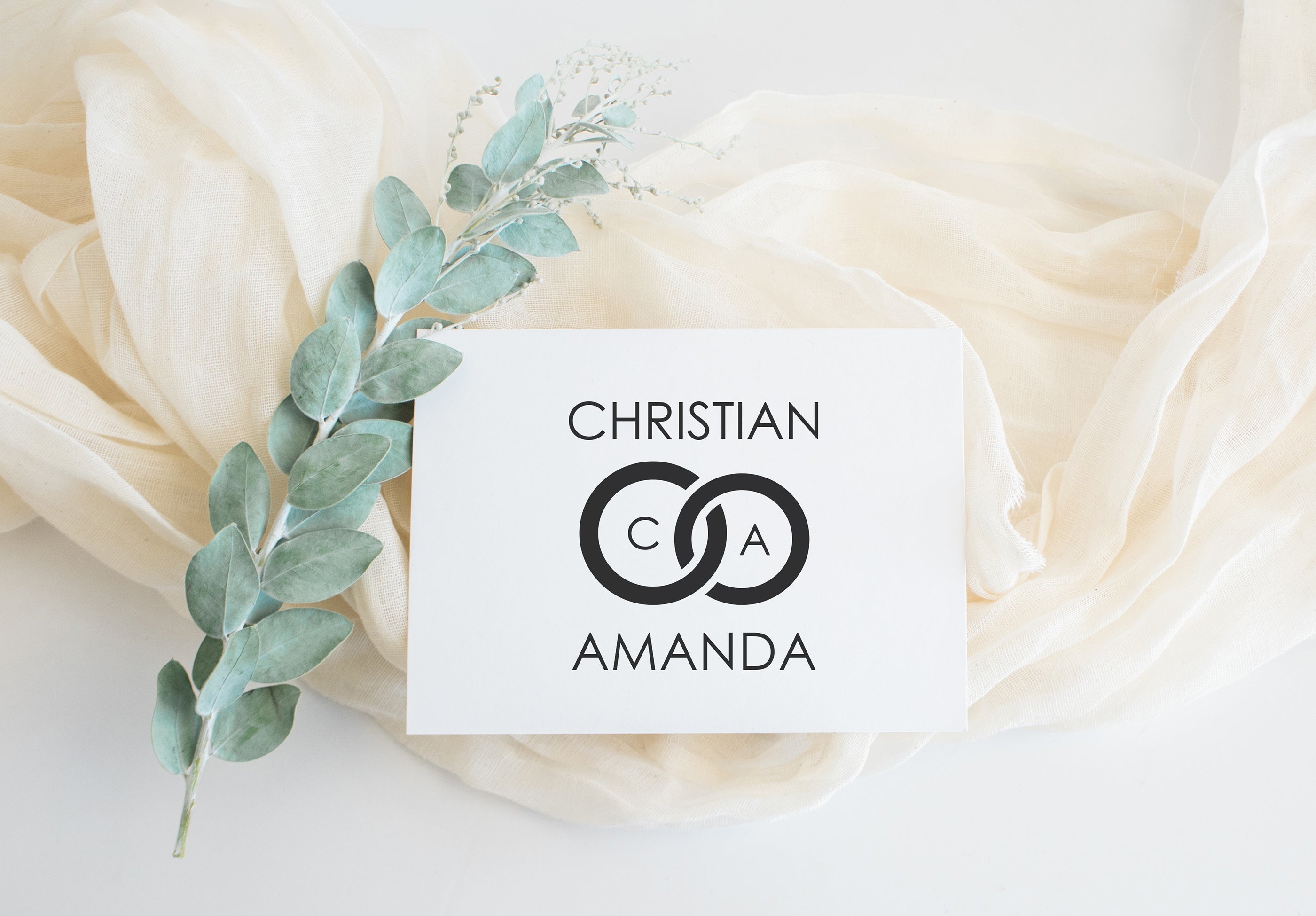Entwined Rings Wedding Stamp