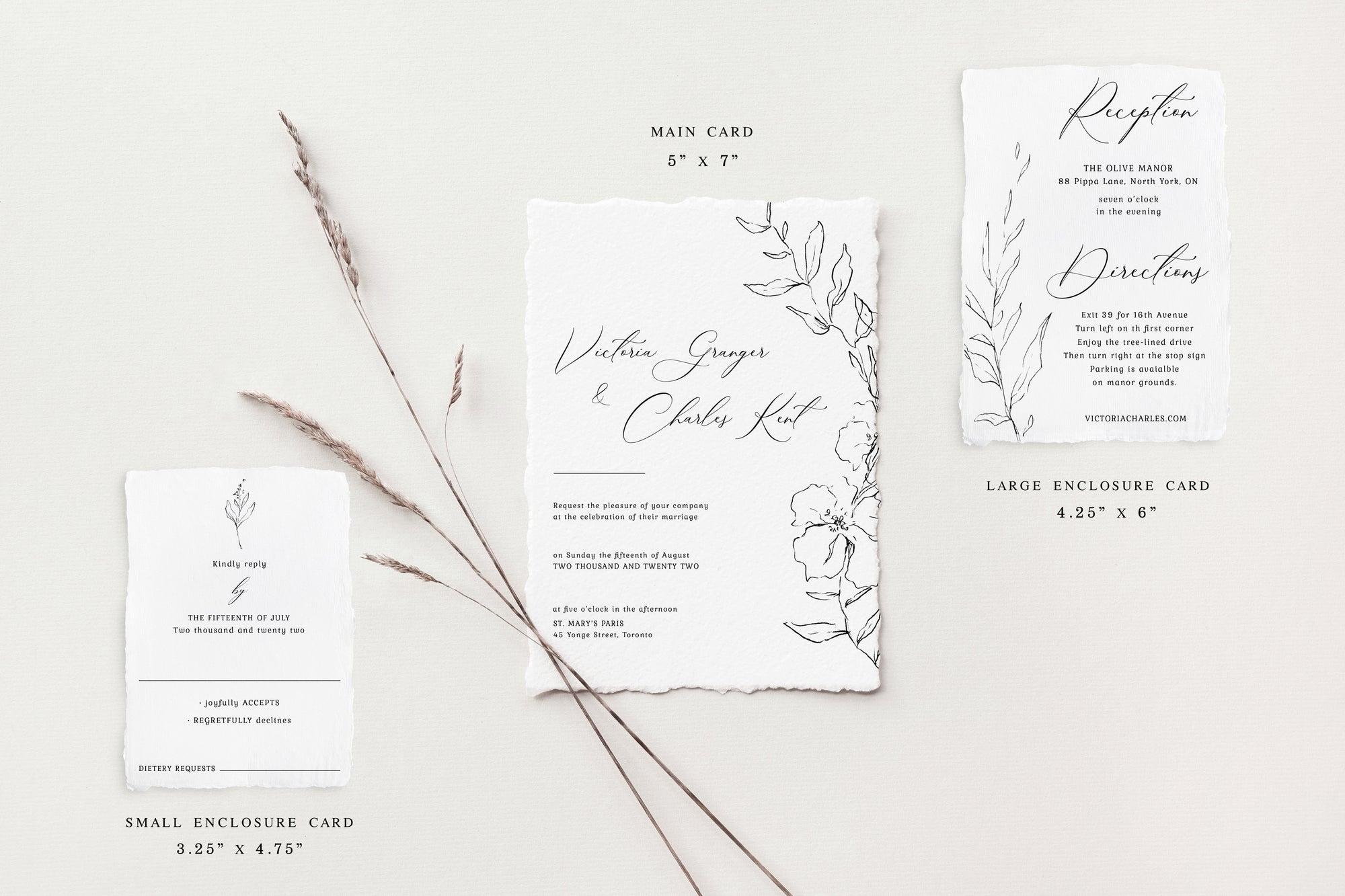 Victoria Deckle Edge Wedding Invitations