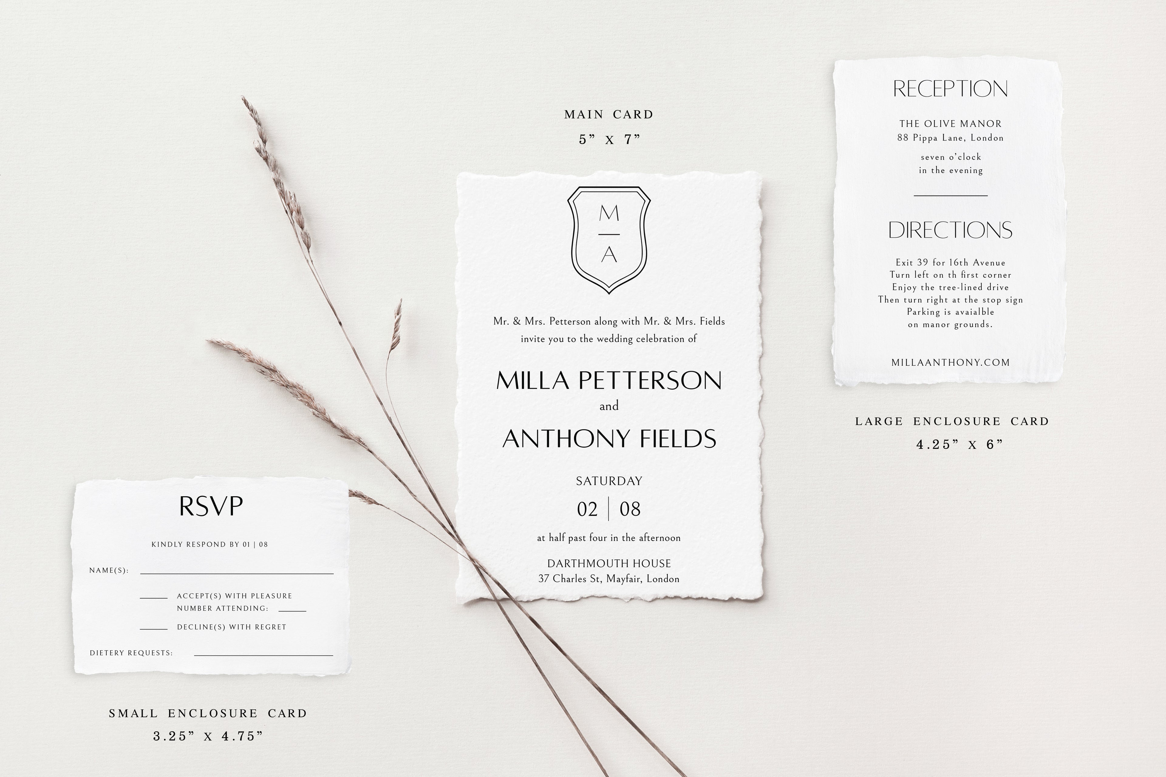 Milla Deckle Edge Wedding Invitations