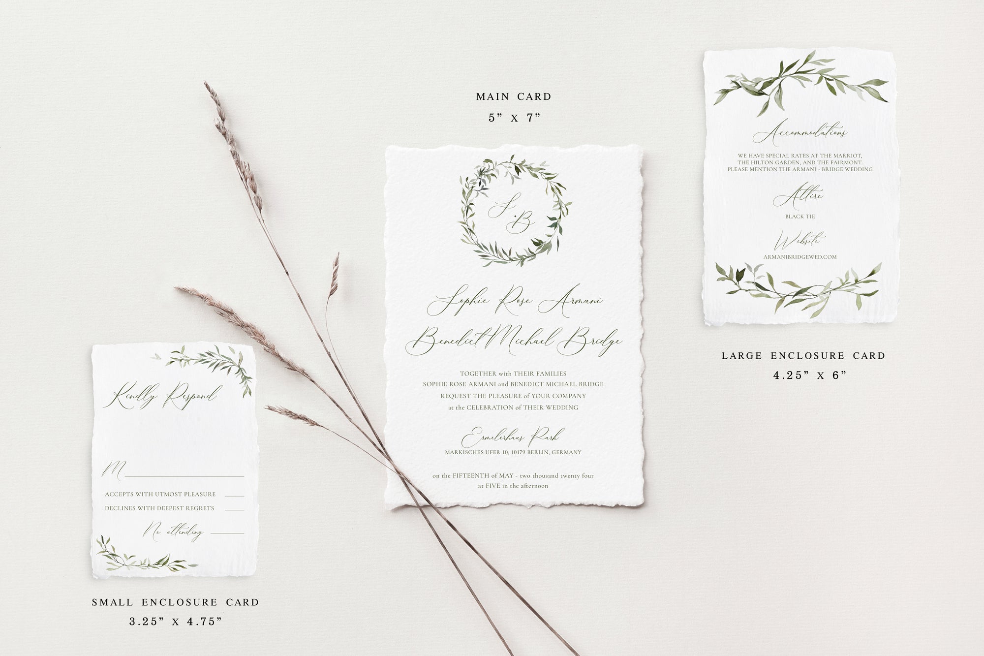 Sophie Deckle Edge Wedding Invitations