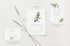 Olive Deckle Edge Wedding Invitations